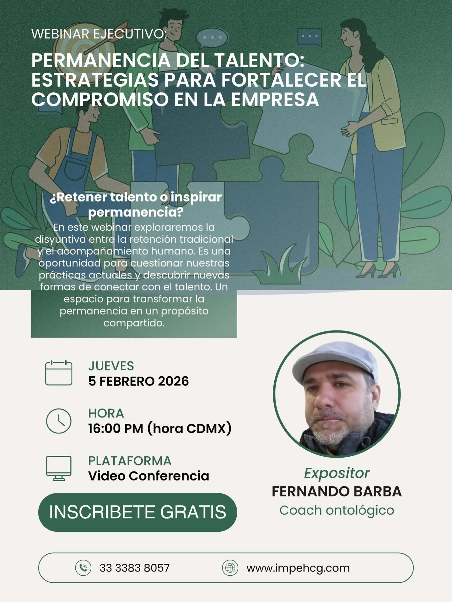&iquest;Sientes que tu equipo se queda&hellip; pero ya no est&aacute; comprometido? 👀

Este webinar gratuito te ayudar&aacute; a entender c&oacute;mo pasar de solo &ldquo;retener&rdquo; personas a inspirarlas a permanecer y crecer contigo.

✨ Estrat