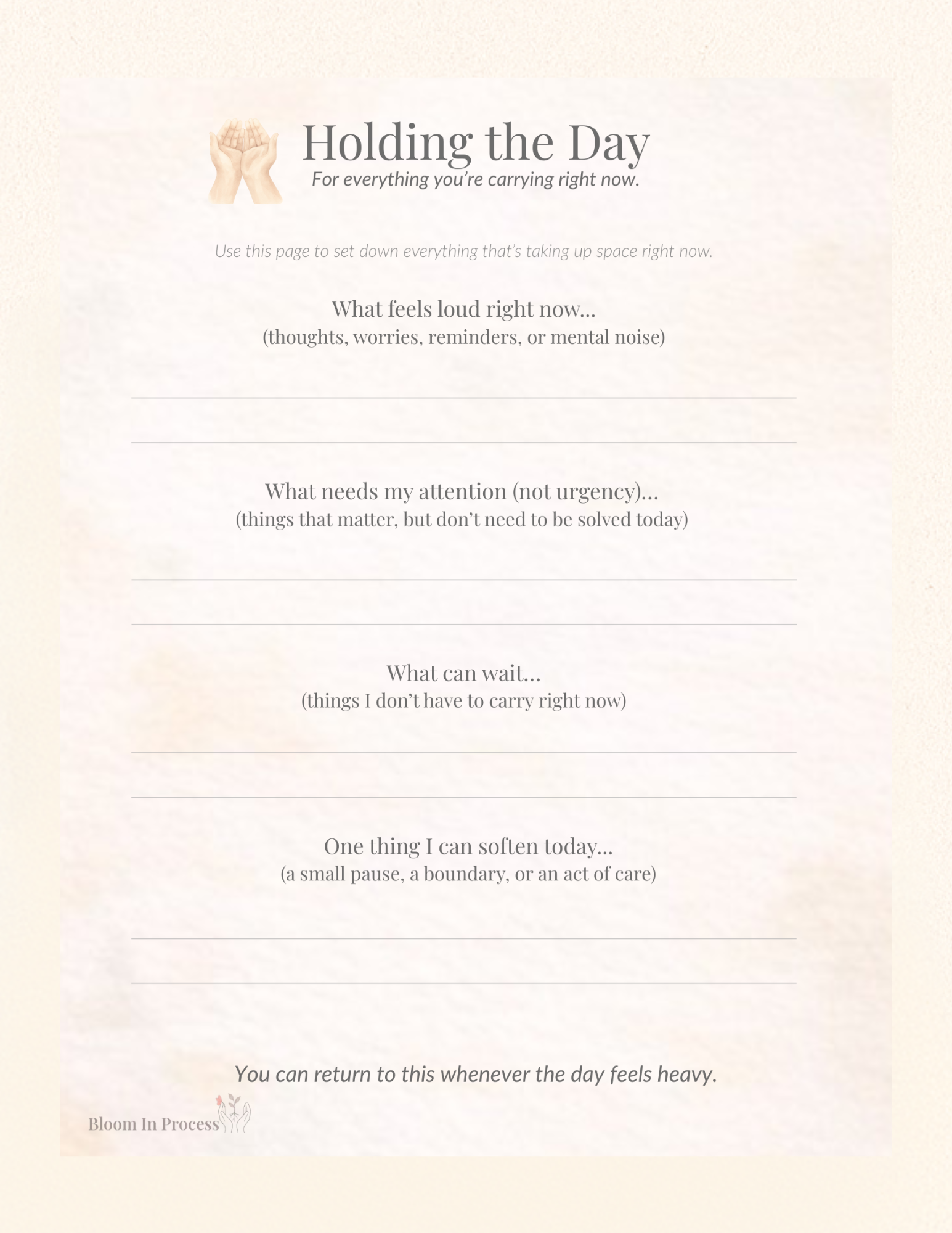 🤍 Holding the Day