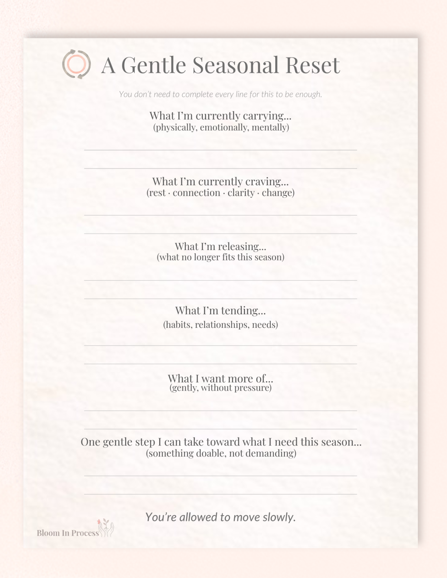 ♻️ A Gentle Seasonal Reset