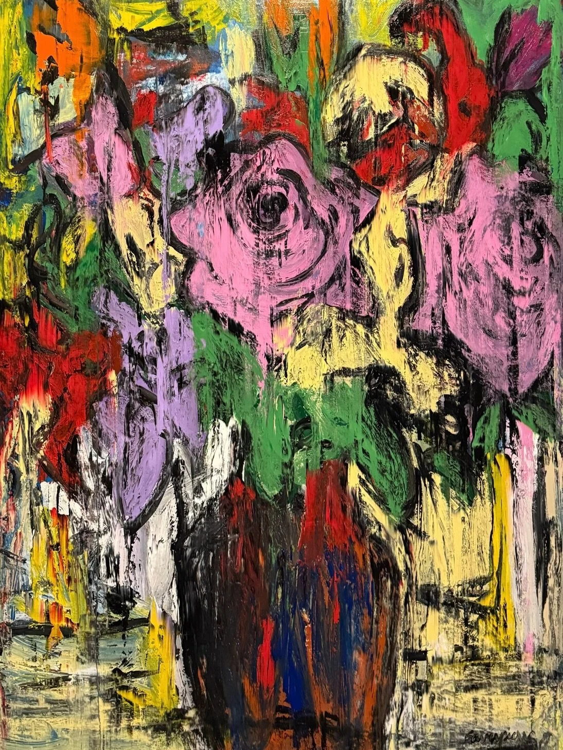 Saverpierre- &ldquo;Remember me (Pink roses and mix) 

60x48in

#contemporaryart #flowers #galleries #couples #love