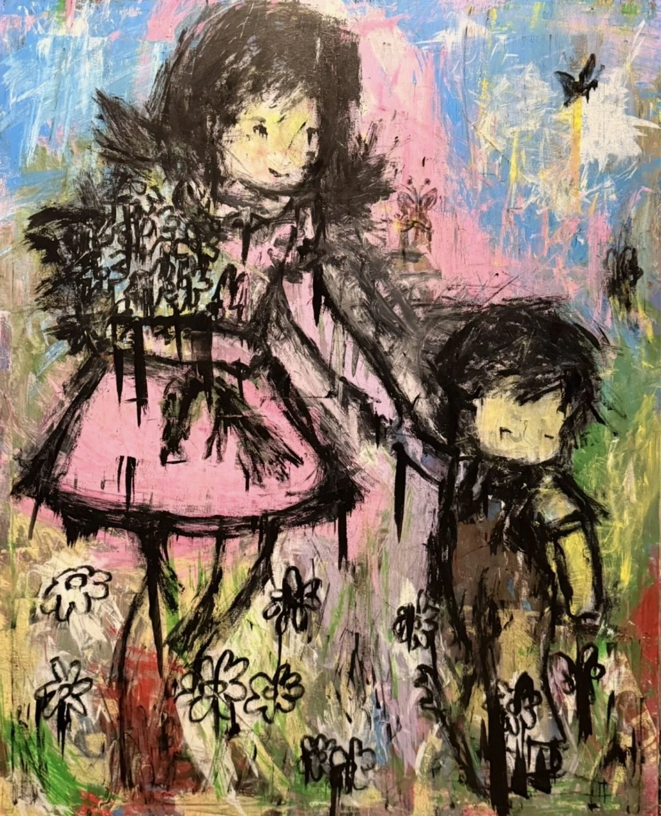 The first time we saw these flowers. | 2026 | Acrylic | Canvas | 60x48in |