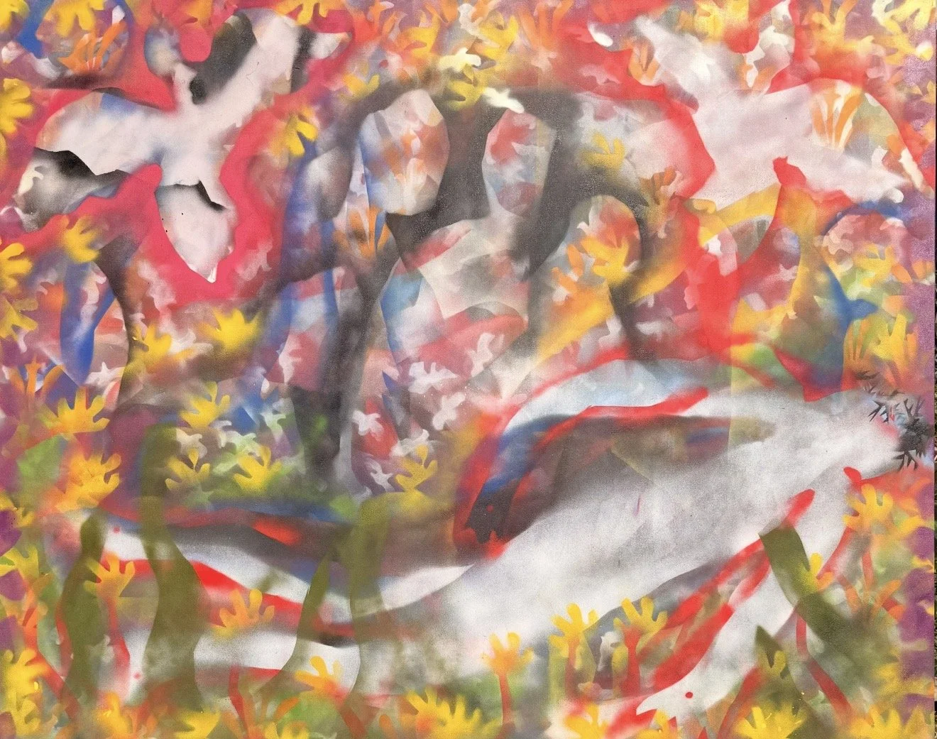 The Lamentation. | 2026 | 48x60in | Aerosol on canvas. | Passio (Passion} Series.