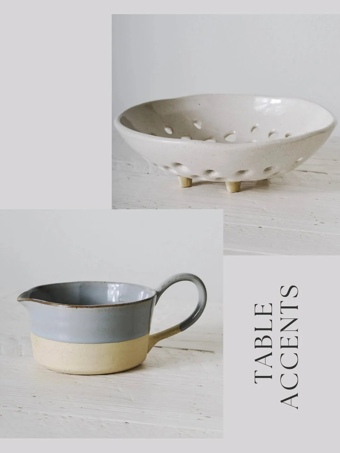 Table accents like the Half Moon Pitcher Cup and the Marshall Berry Bowl are what we are all about-special table accents that elevate your gatherings. Check our site link in bio for more beautiful table accents and gifts. #seafirthstudio #holidayhost