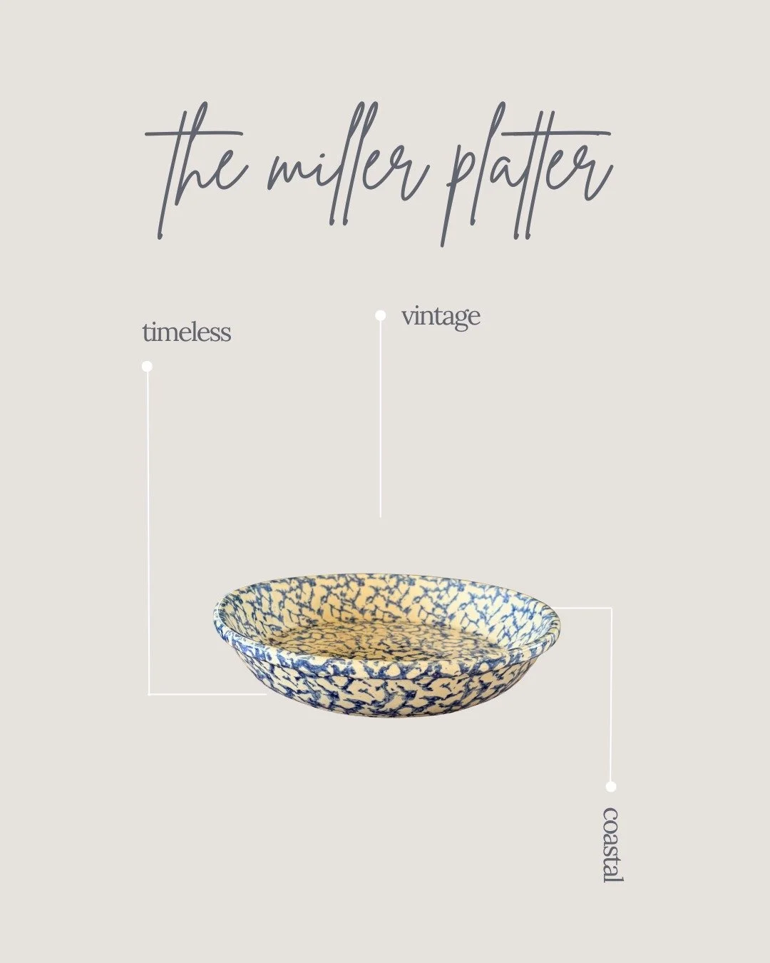 Our latest vintage treasure we're obsessed with! Shop The Miller Platter and other vintage pieces on our site before they're gone!