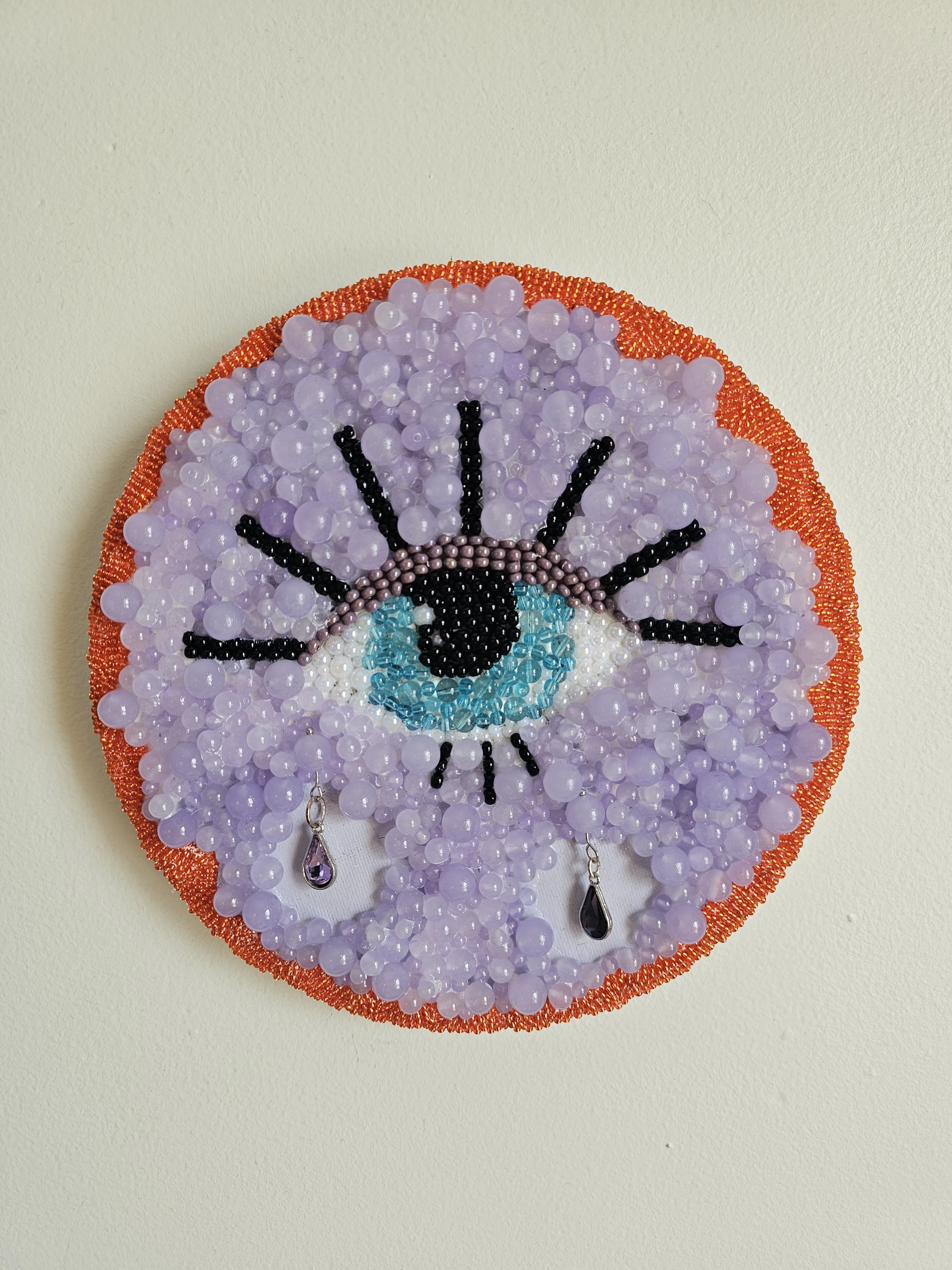 Orange and Purple Beaded Eye