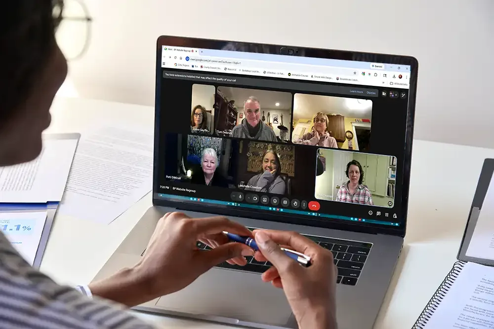 virtual meeting on computer