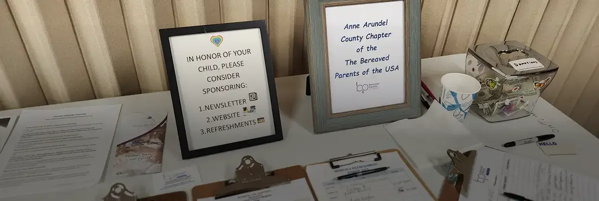 frame saying that you can sponsor the newsletter, website or refreshments to honor your child