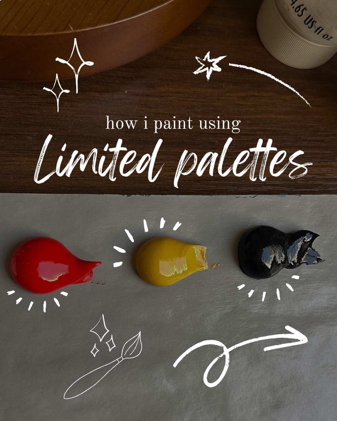 I love using limited palettes when I paint to help avoid decision fatigue and to deepen my understanding of color theory. But if I only ever use the same three colors to paint with I will go ✨insane✨ so instead I switch it up to keep things interesti