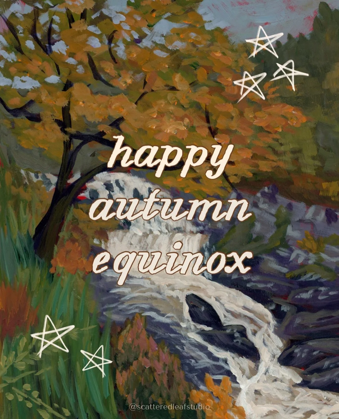IT&rsquo;S FALL Y&rsquo;ALL *eagle screech* 🦅🍂🍁 

Also psssst this painting is available on my website (link u kno where)! It&rsquo;s called &ldquo;Autumn Falls,&rdquo; isn&rsquo;t that the best title ever 

#autumnequinox #fallfoliage🍁 #autumnar