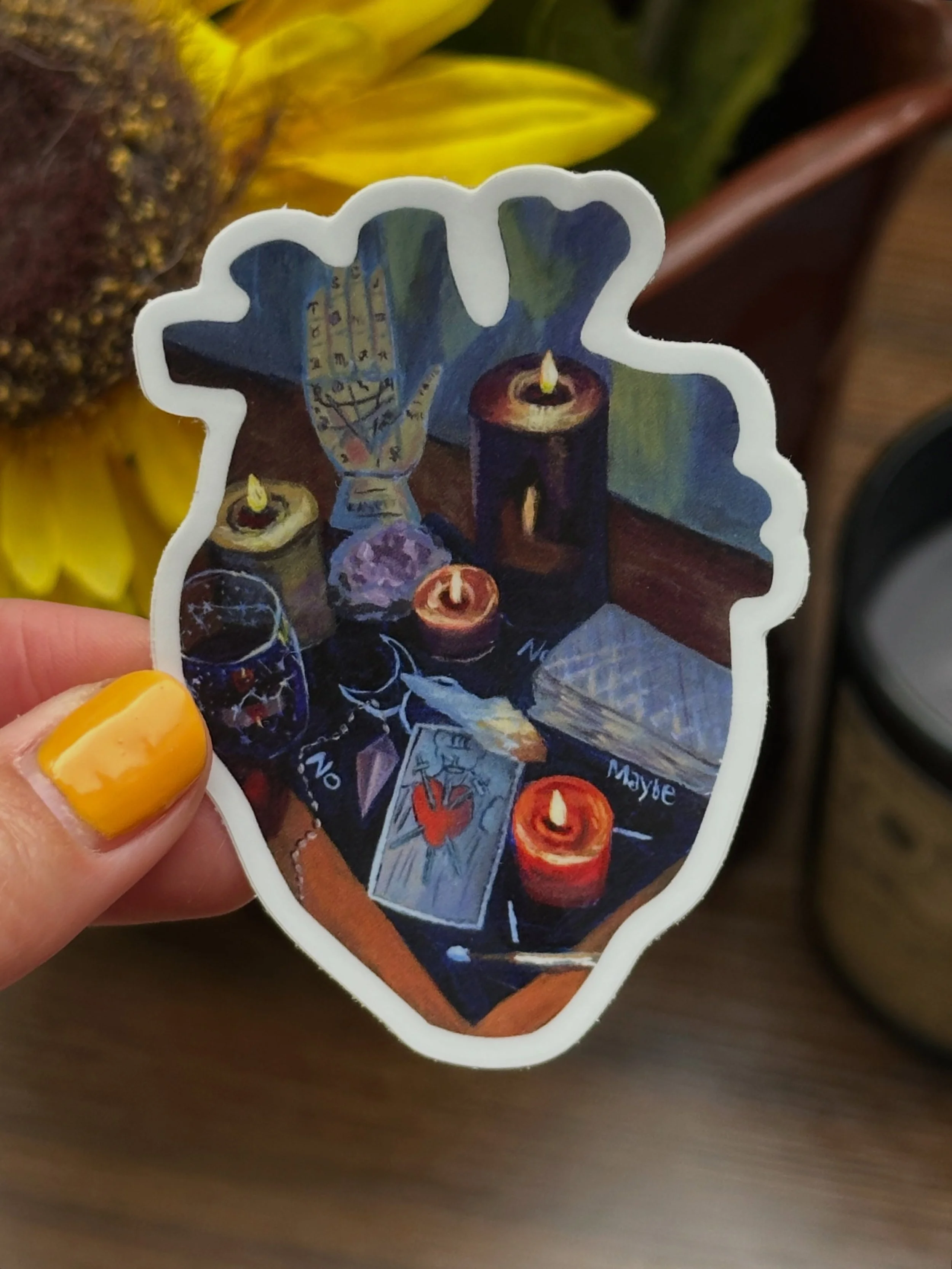 Couldn&rsquo;t help it, had to make the heart painting a sticker. Available on my website now 🤭 #threeofswords #tarot
