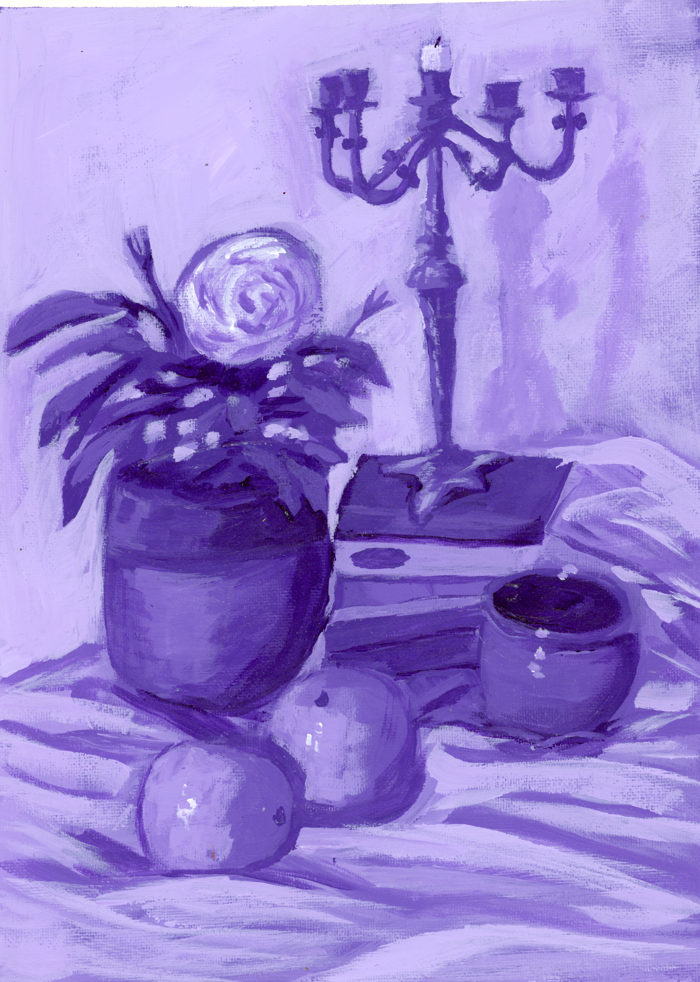 Violet Value Study, Acrylic on canvas paper, 2024