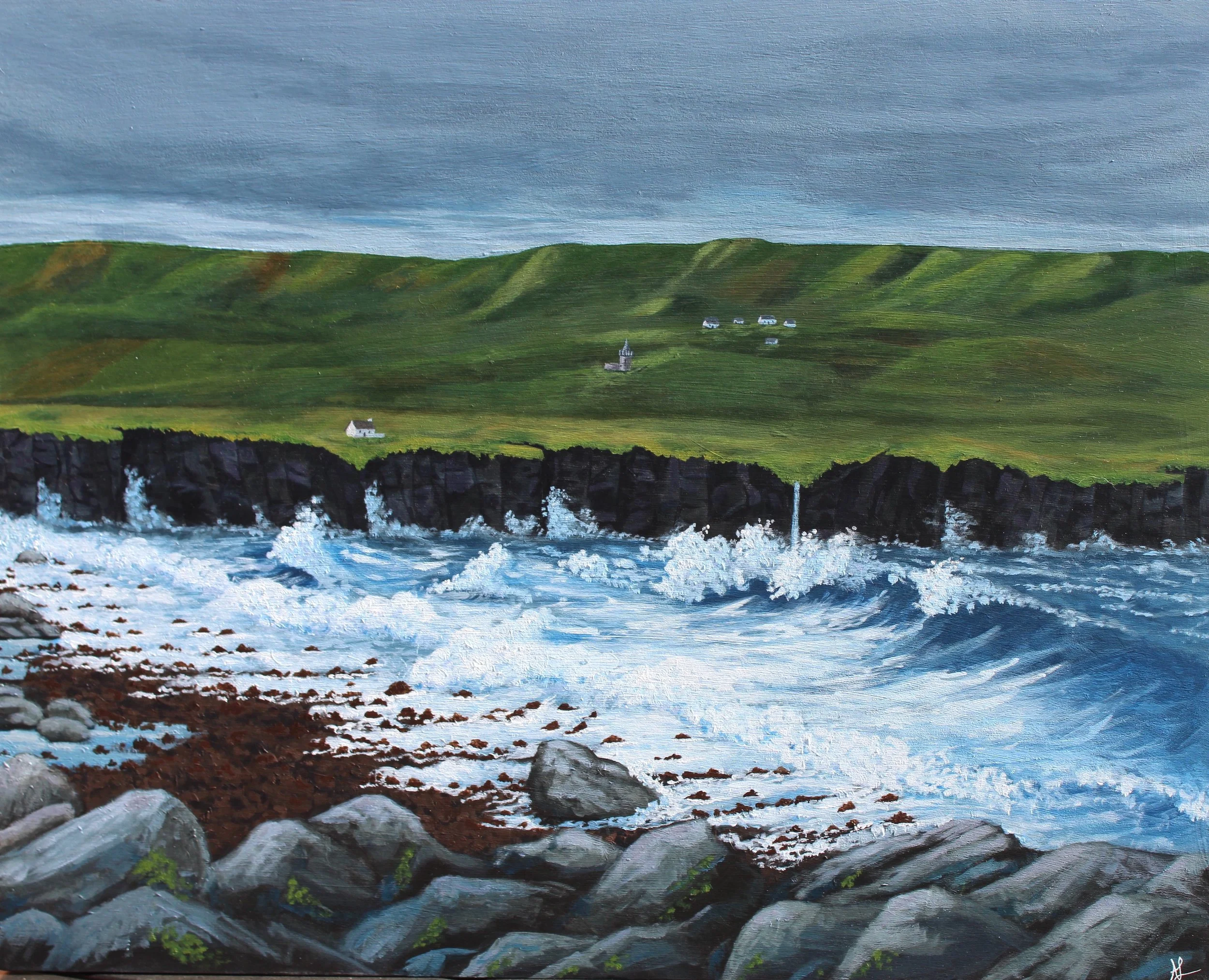 From a Distance, Acrylic on cradled wood panel, 2023