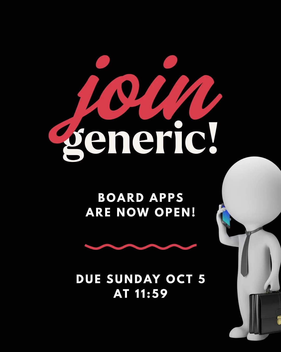 Do you want to get involved and be a part of our awesome board? JOIN GENERIC!! ❤️🙈🙏🤸⭐️⭐️ From building sets to making posters to planning events, there's a place for everyone to shine. Our applications are now officially open! Due Sunday, October 