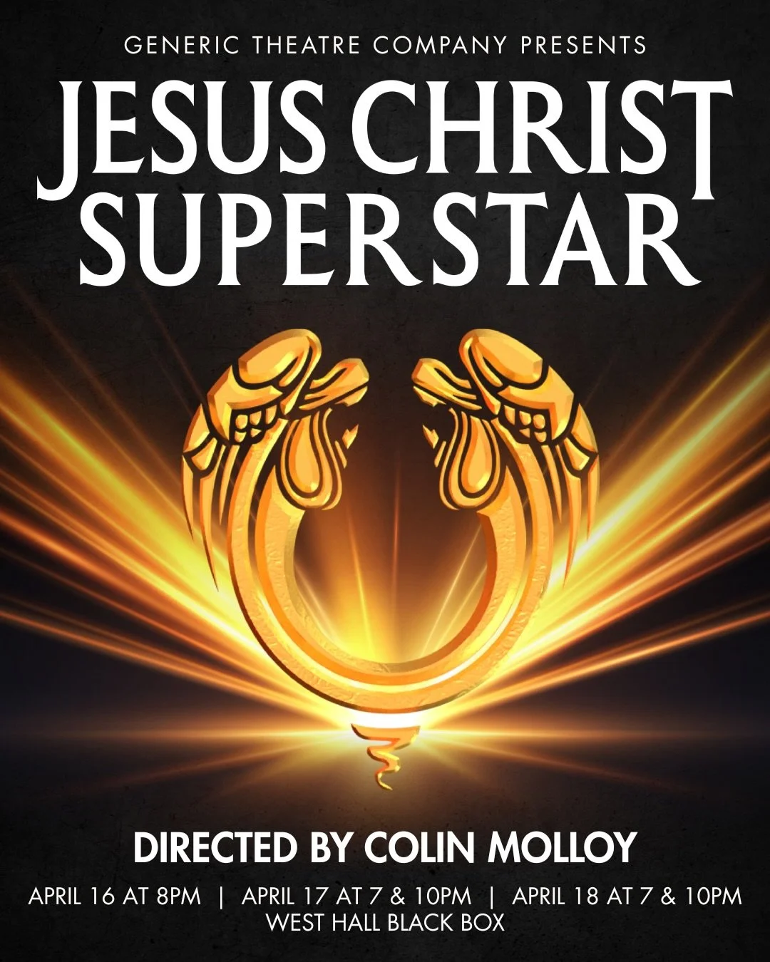 JESUS CHRIST SUPERSTAR directed by Colin Molloy 🌟 

Thursday, April 16th at 8pm
Friday, April 17th at 7pm &amp; 10pm
Saturday, April 18th at 7pm &amp; 10pm
📍West Hall Black Box

🎟️Presale tickets available Tuesday night at 8pm!

The last days of J