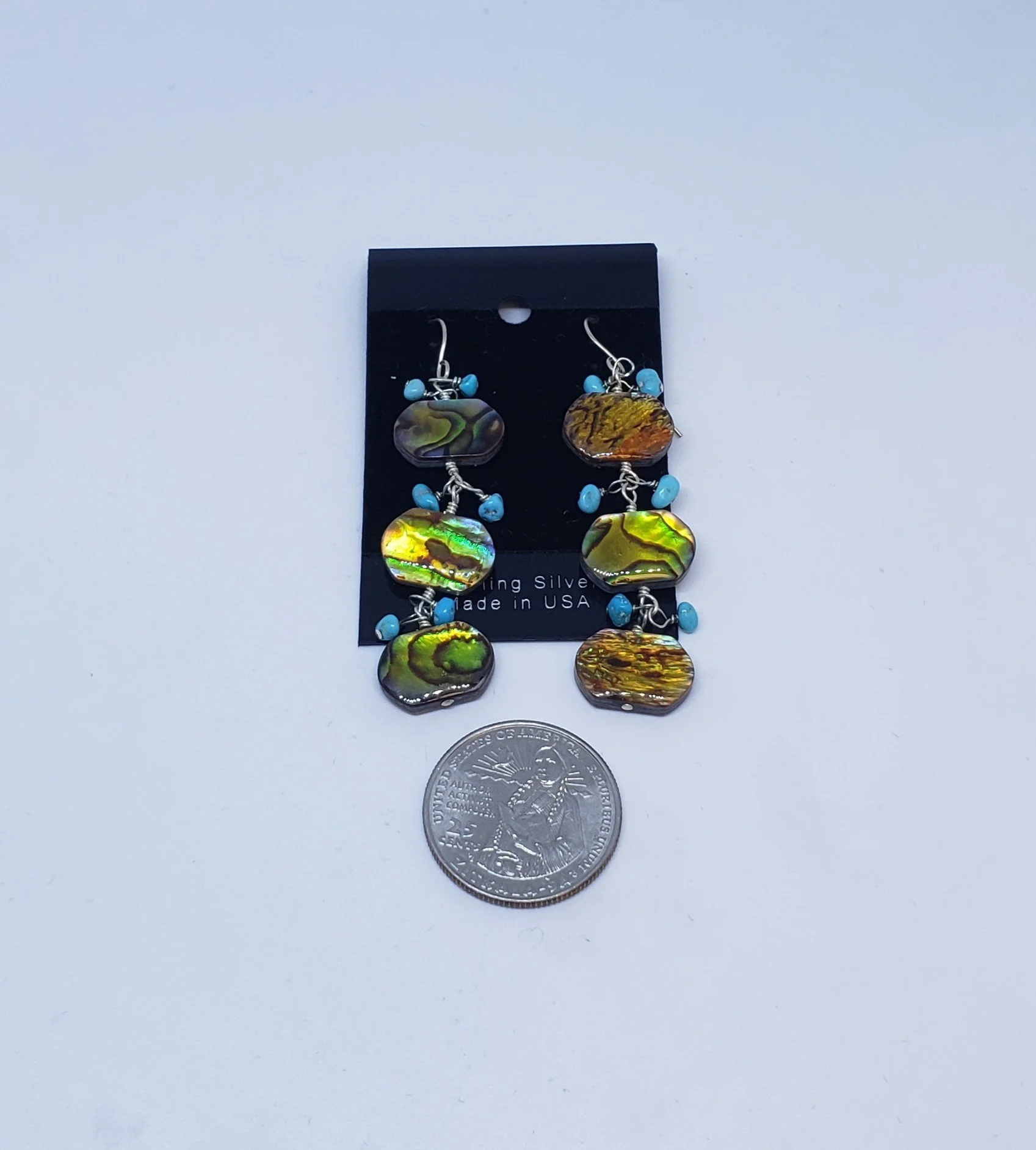 Abalone Earrings with Turquoise