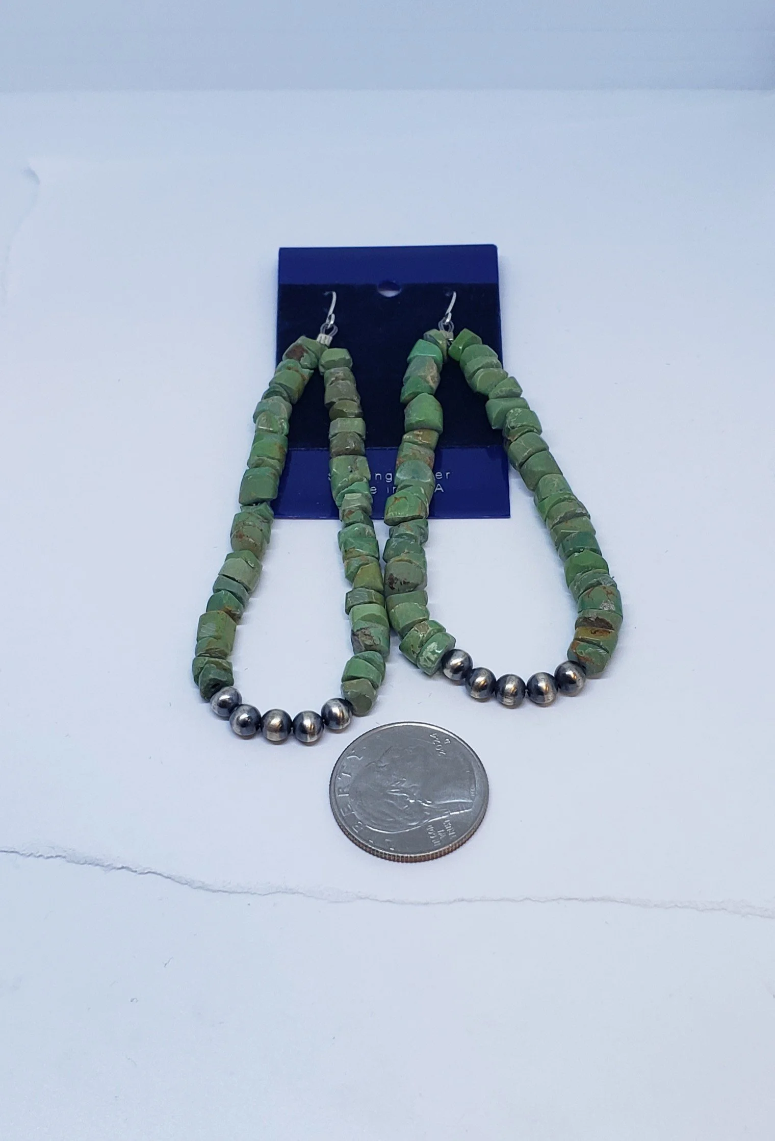 Turquoise Earrings with Navajo Pearls