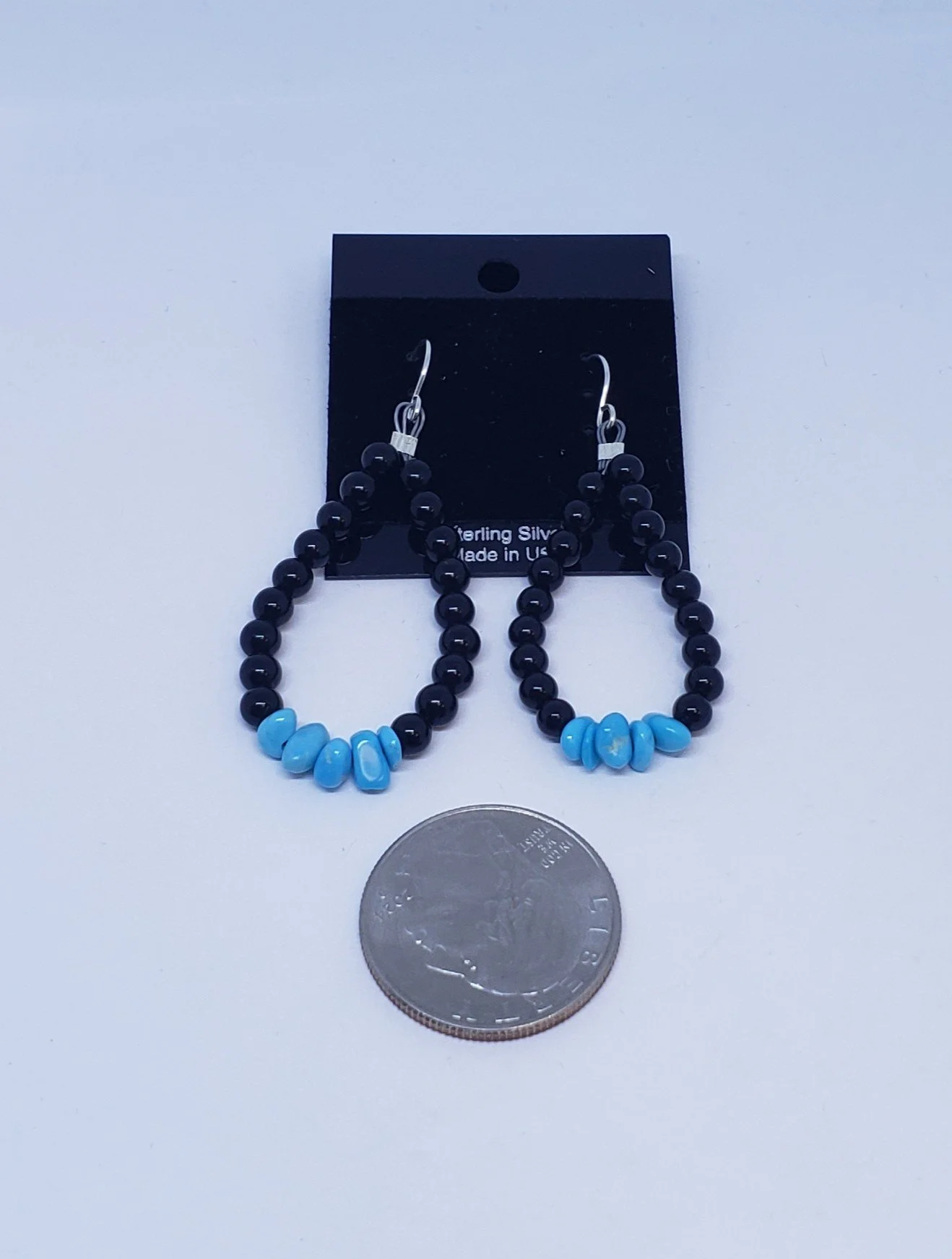 Black Onyx Earrings with Turquoise