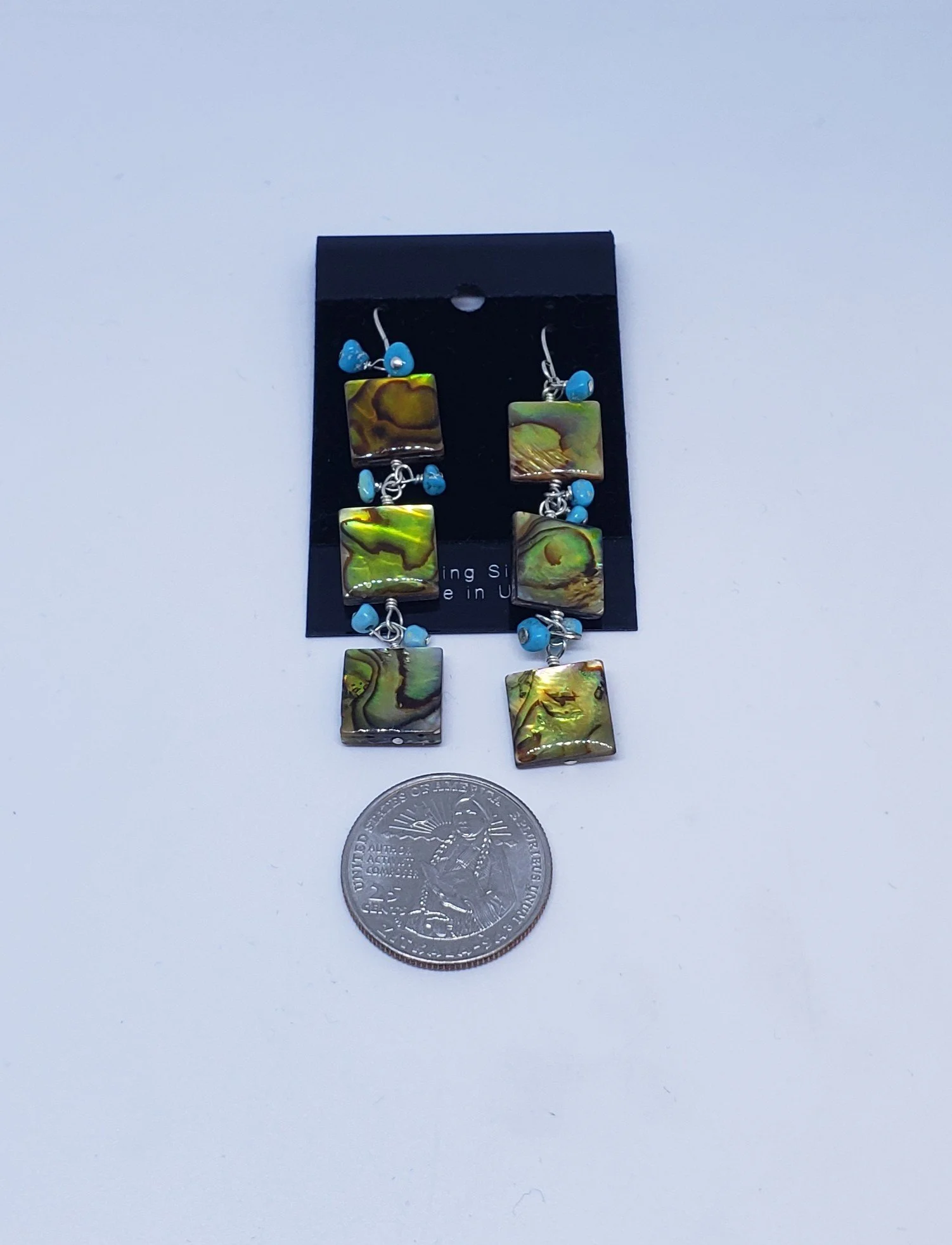 Abalone and Turquoise Earrings