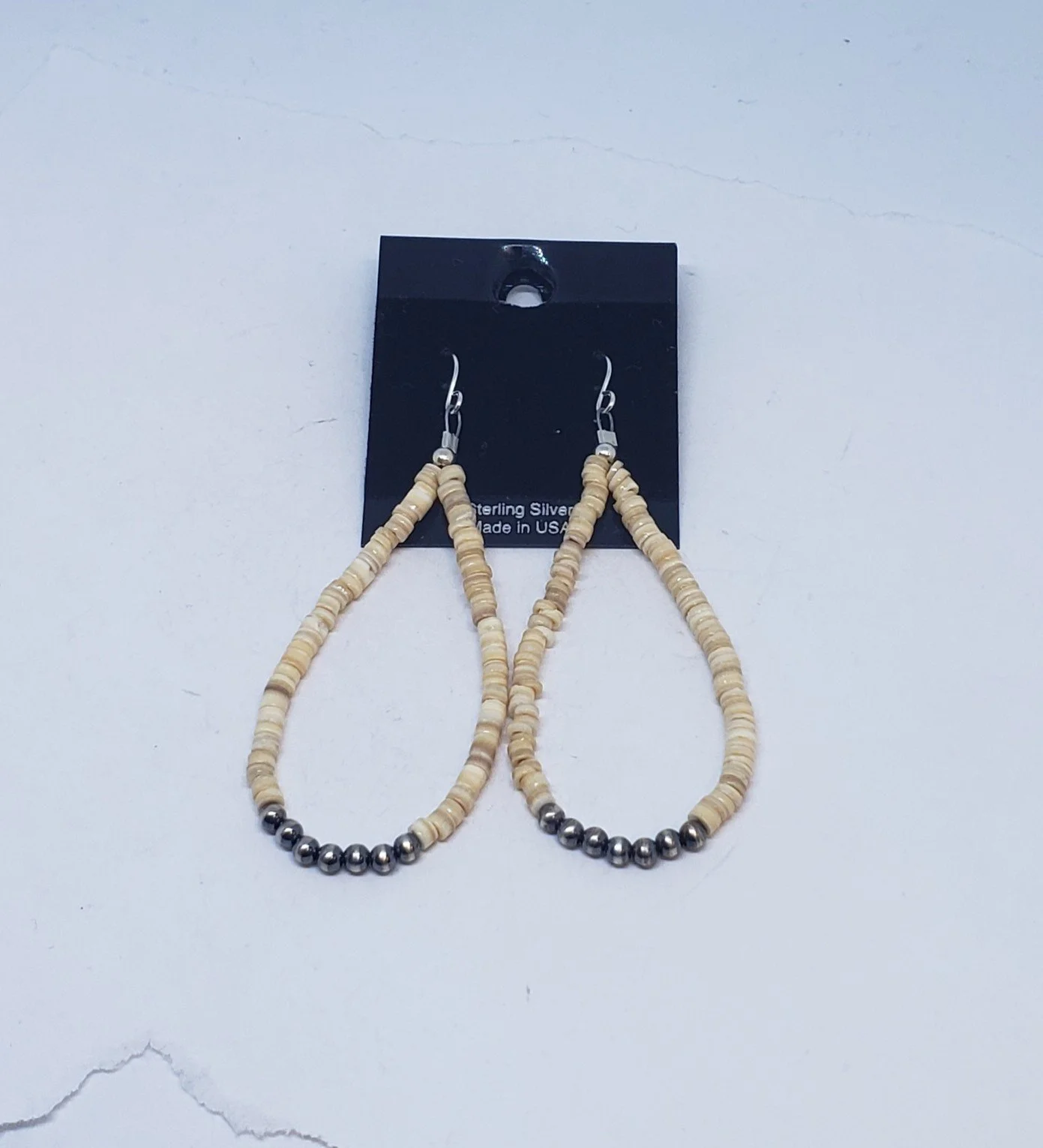 Heishi Bead Earrings with Sterling Silver Beads