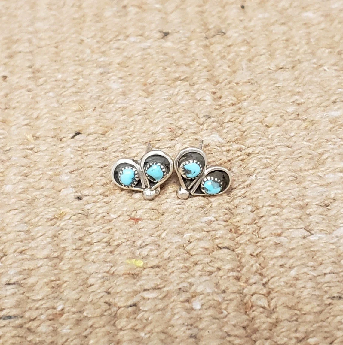 Turquoise Heart Earrings with Sterling Silver