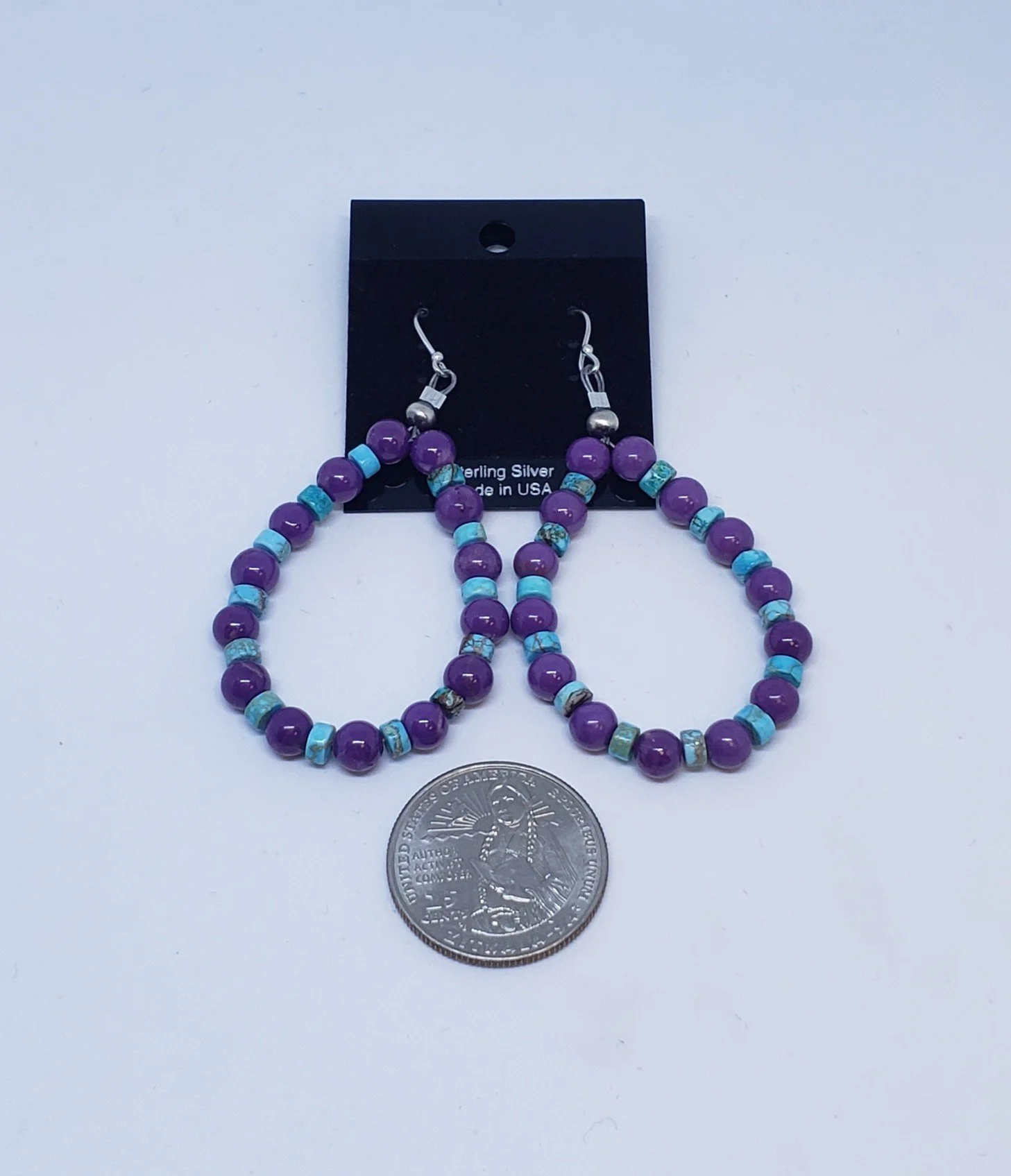 Phosphosiderite and Turquoise Earrings