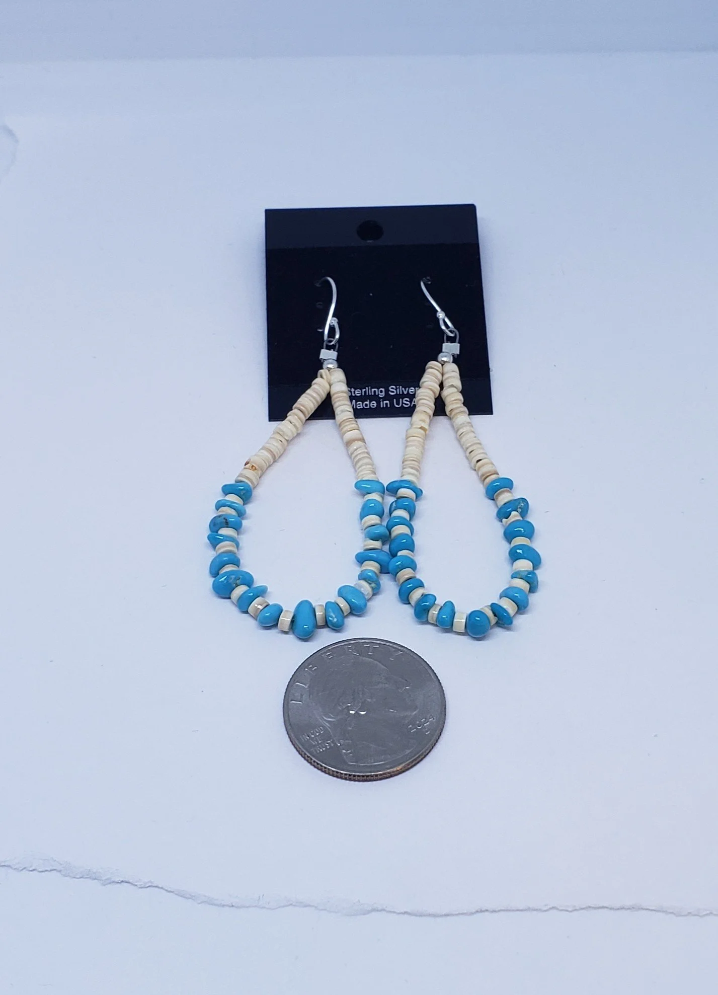 Shell Earrings with Turquoise