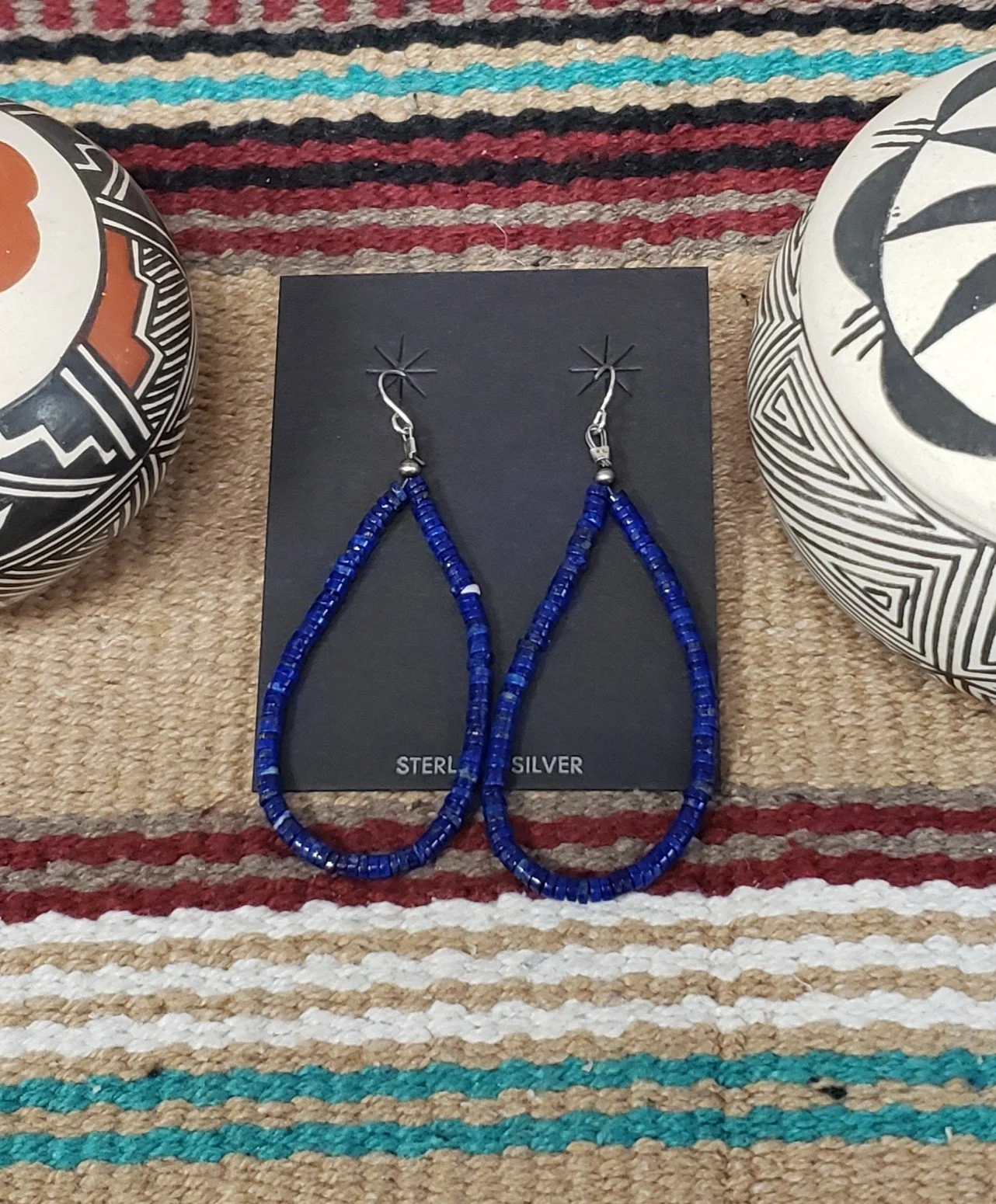 Lapis Dangle Earrings with Sterling Silver