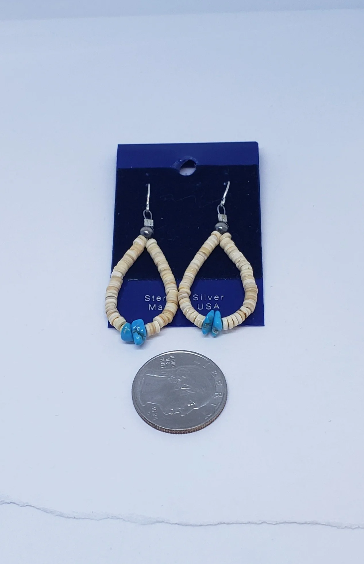 Shell Earrings with Turquoise