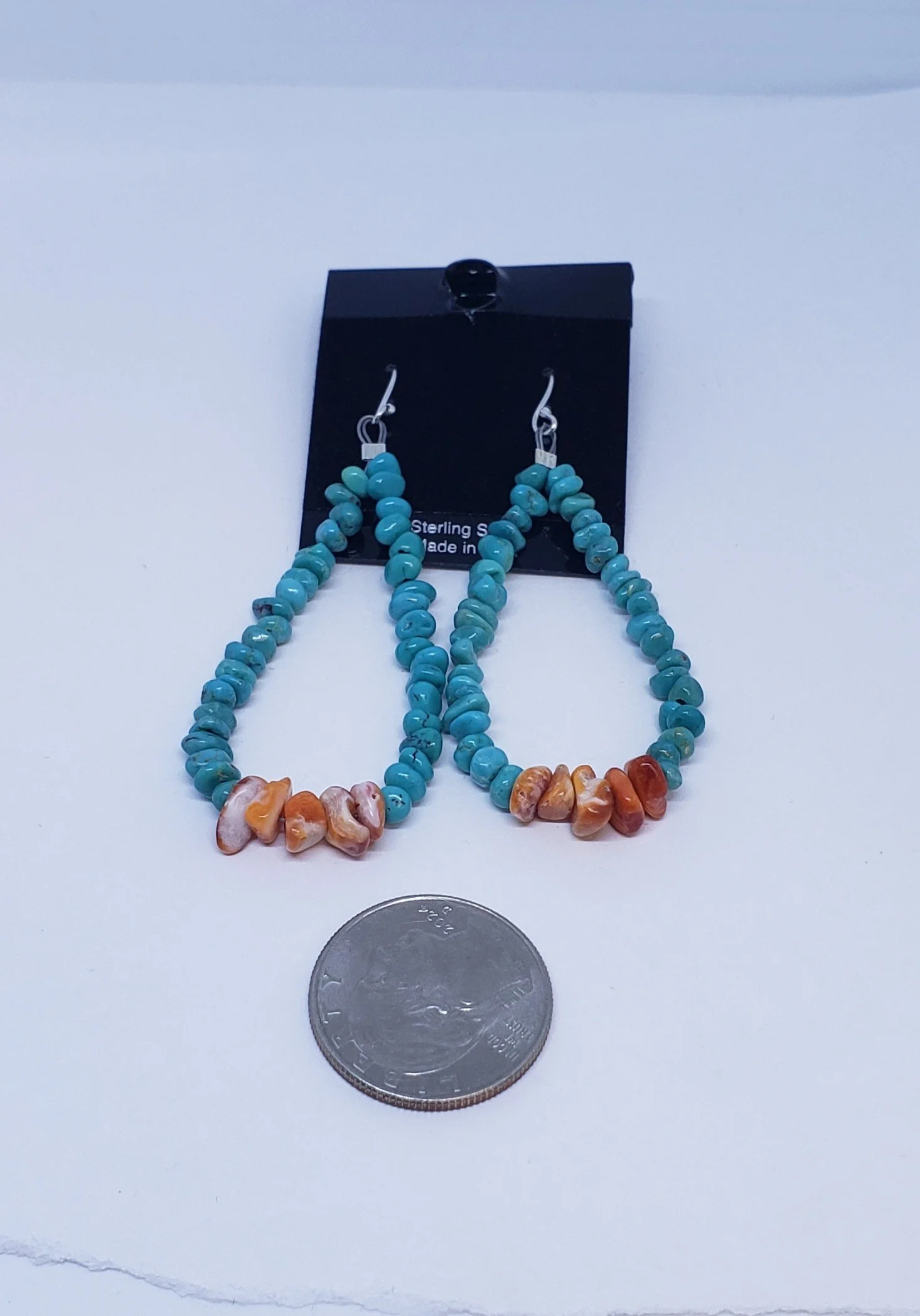 Turquoise Earrings with Spiny Oyster
