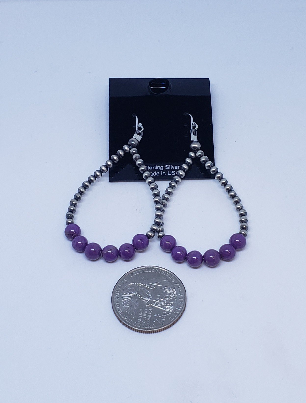 Phosphosiderite and Navajo Pearl Earrings