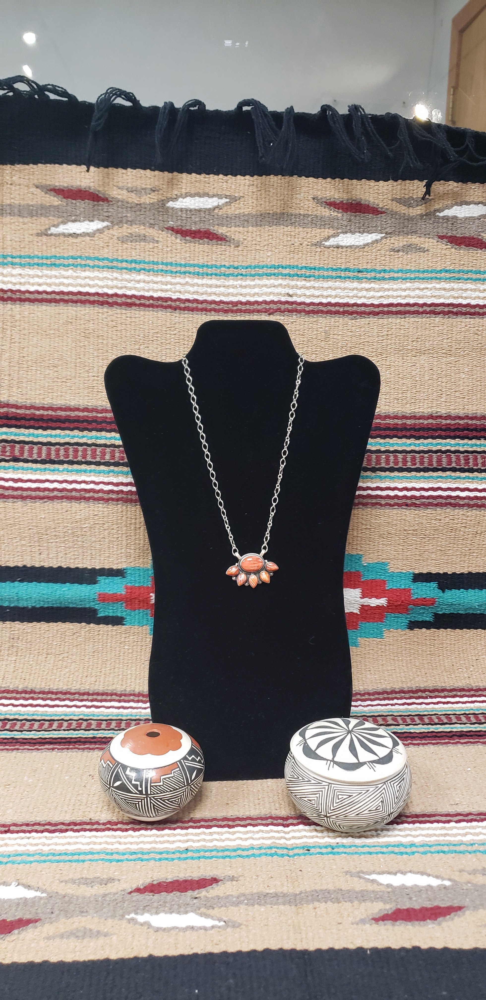 Red Spiny Oyster Pendant with a Sterling Silver Chain