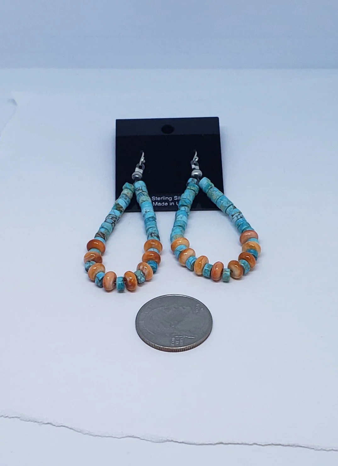 Turquoise and Spiny Oyster Earrings