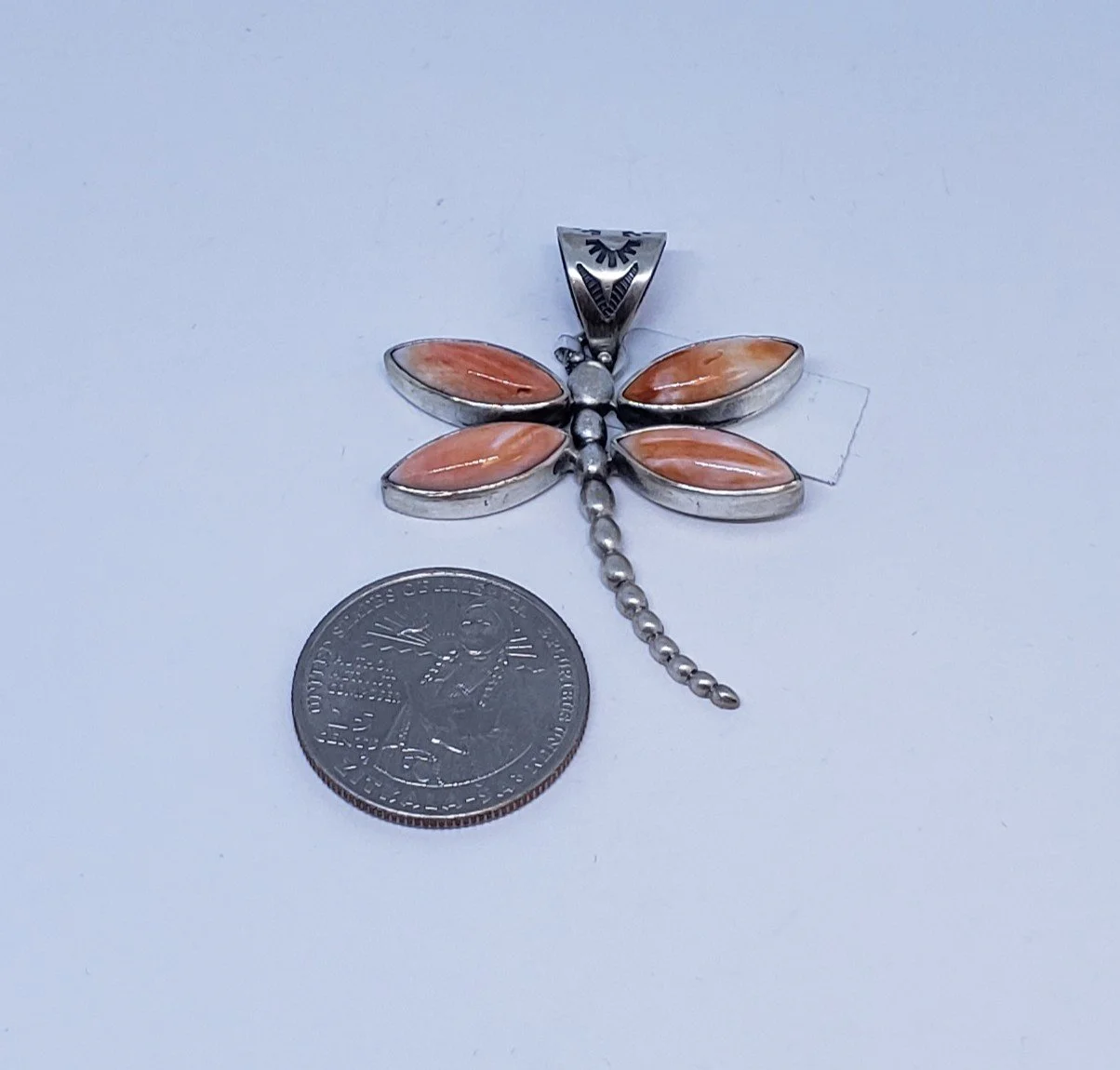Spiny Oyster Dragonfly Pendant