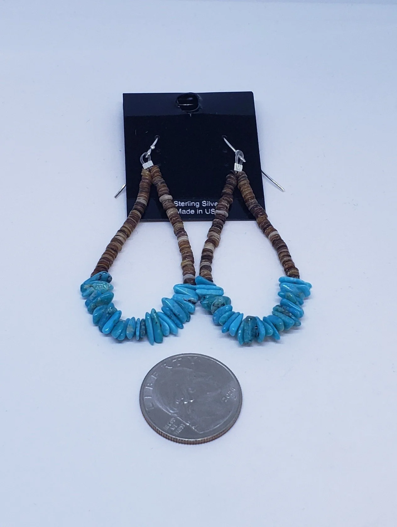 Turquoise Earrings with Heishi Beads