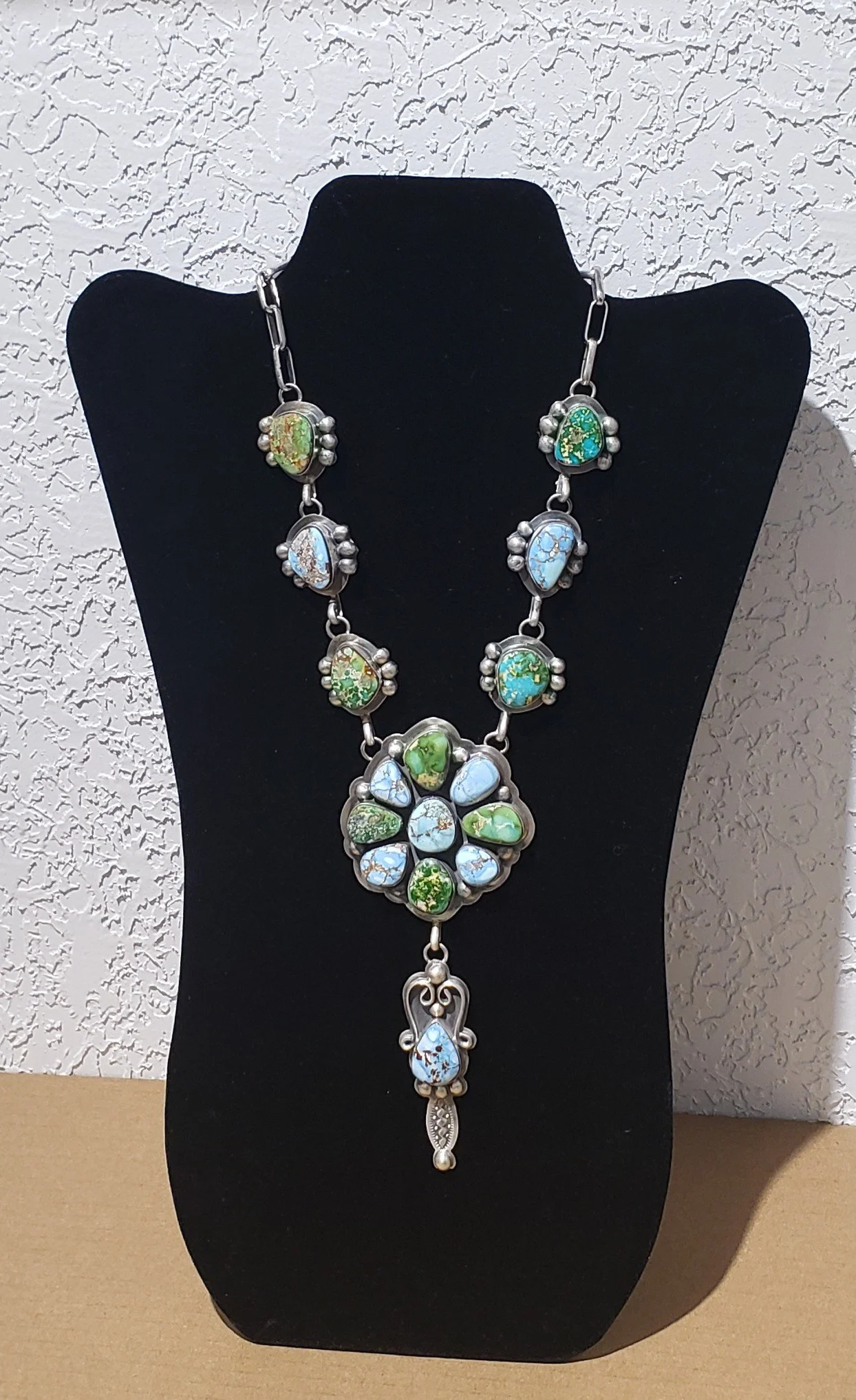 Sterling Silver Necklace with Sonoran Gold and Golden Hill