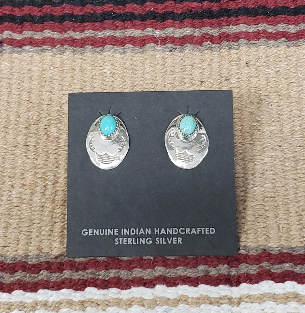 Sterling Silver Post Earrings with Turquoise