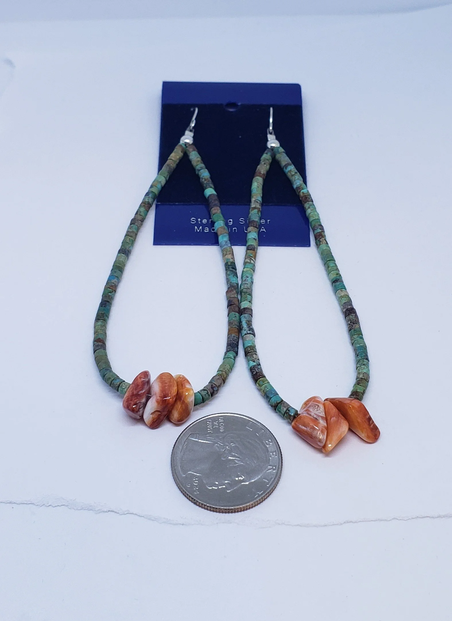 Turquoise Earrings with Spiny Oyster