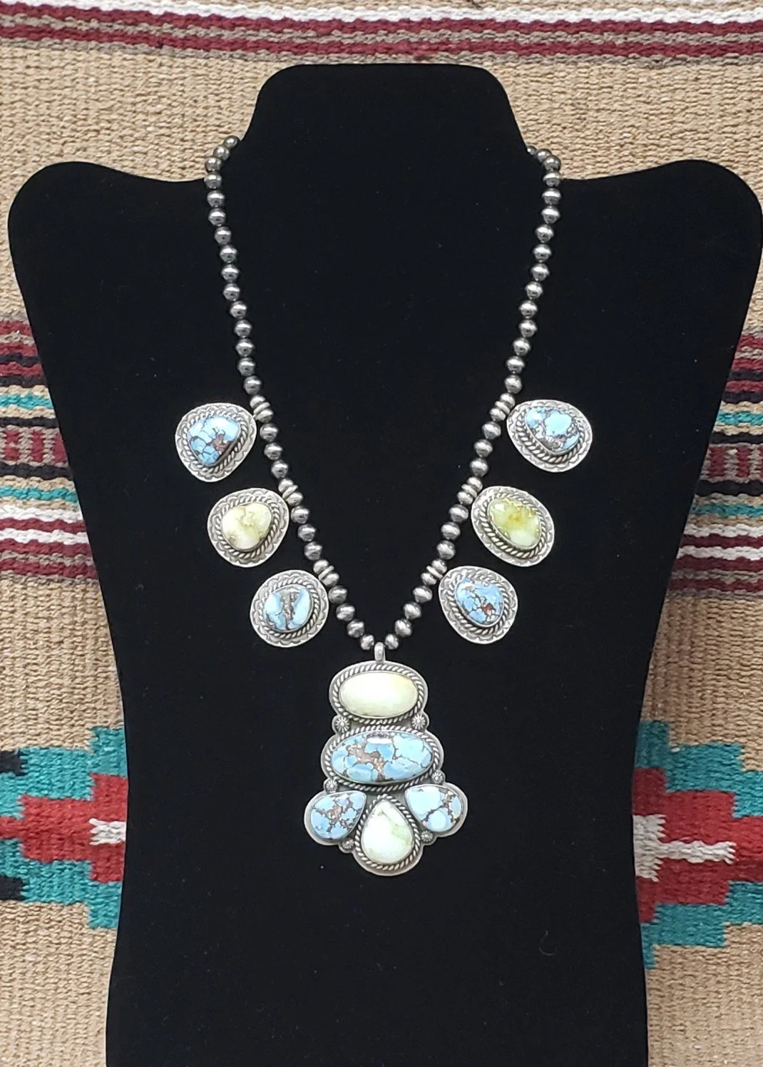 Sterling Silver Necklace with Golden Hill and Palomino