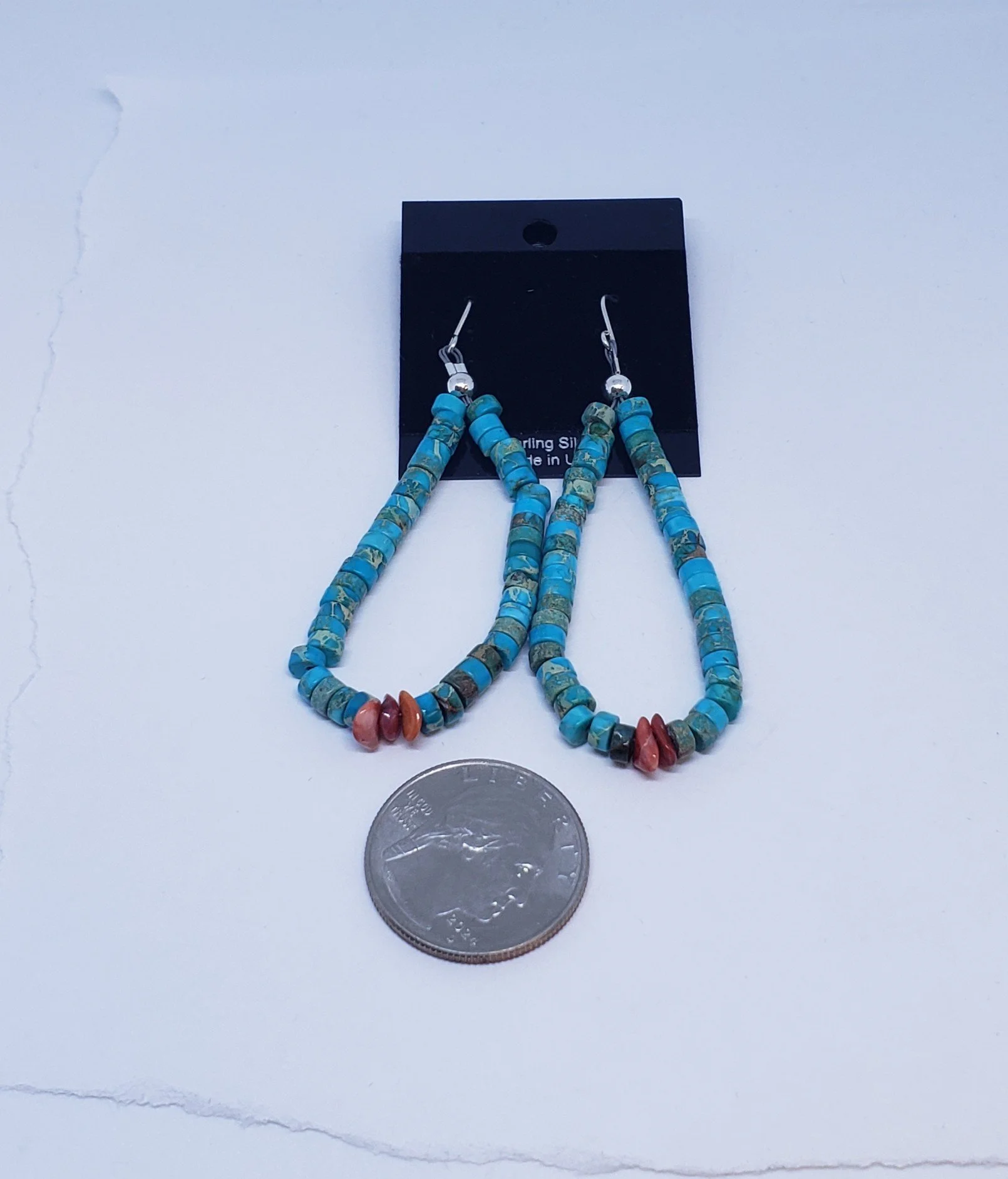 Turquoise Earrings with Spiny Oyster