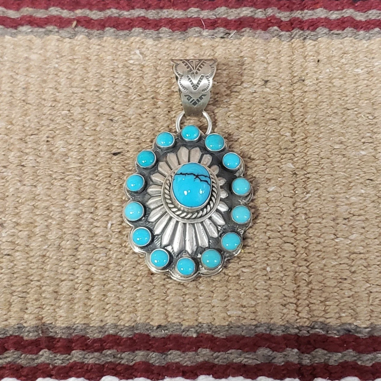 Southwest Style Turquoise Pendant with Sterling Silver