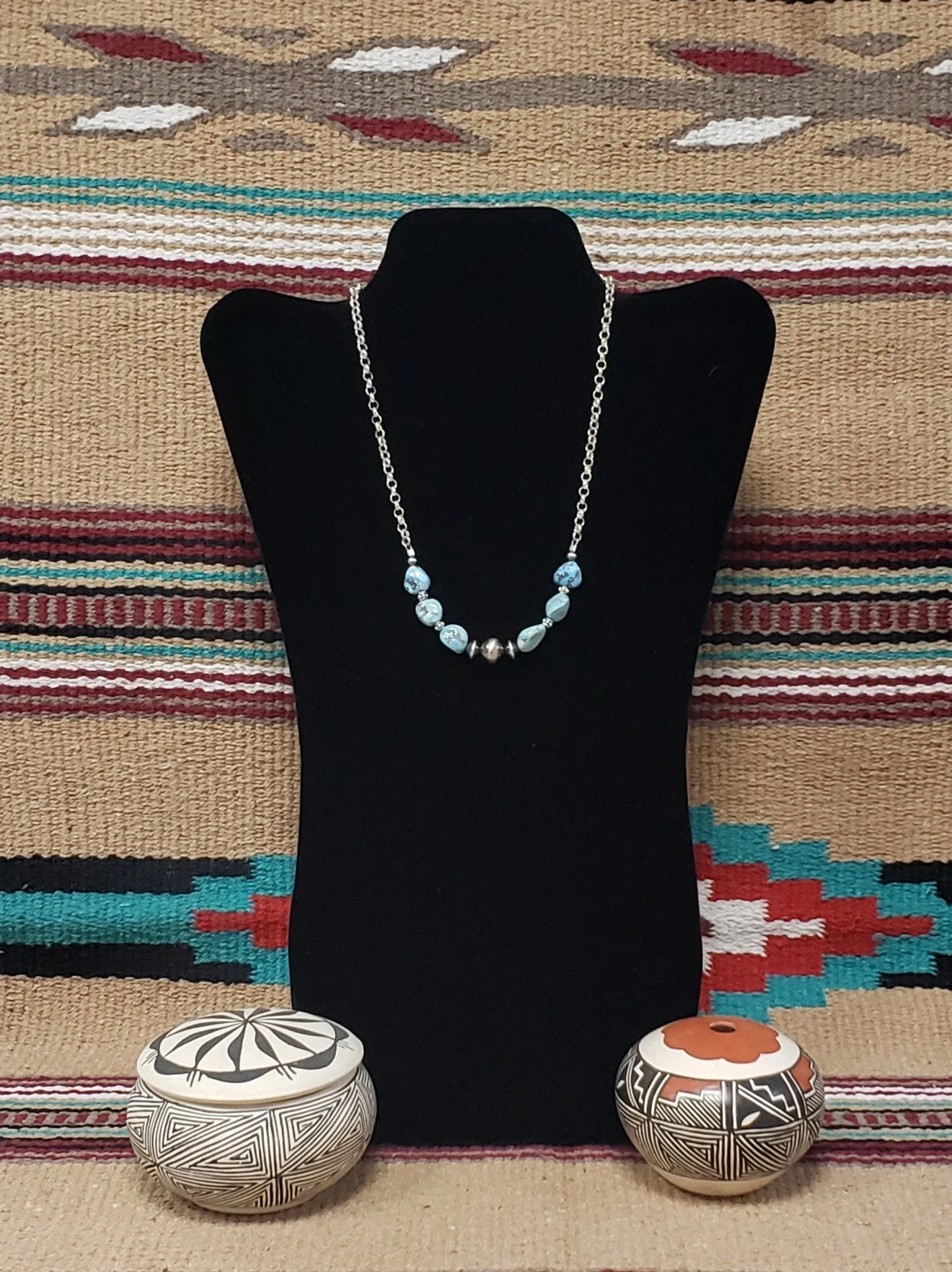 Golden Hill Necklace with Sterling Silver and Silver Beads