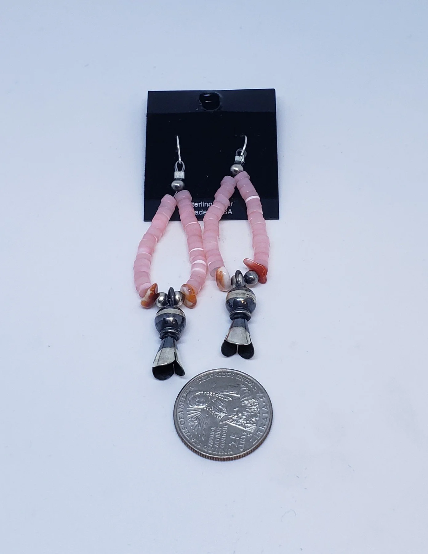 Pink Mother of Pearl Earrings with Spiny Oyster
