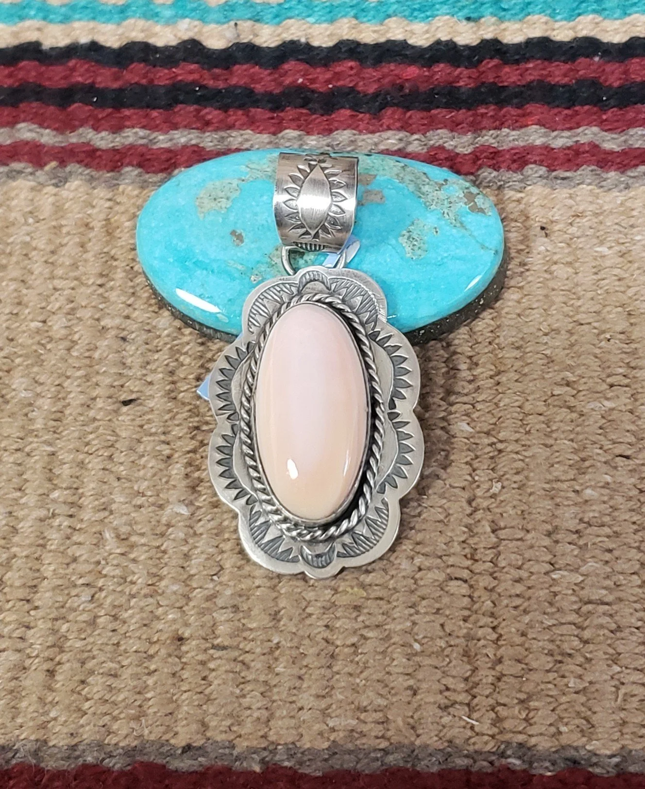 Pink Conch Shell Pendant with Sterling Silver