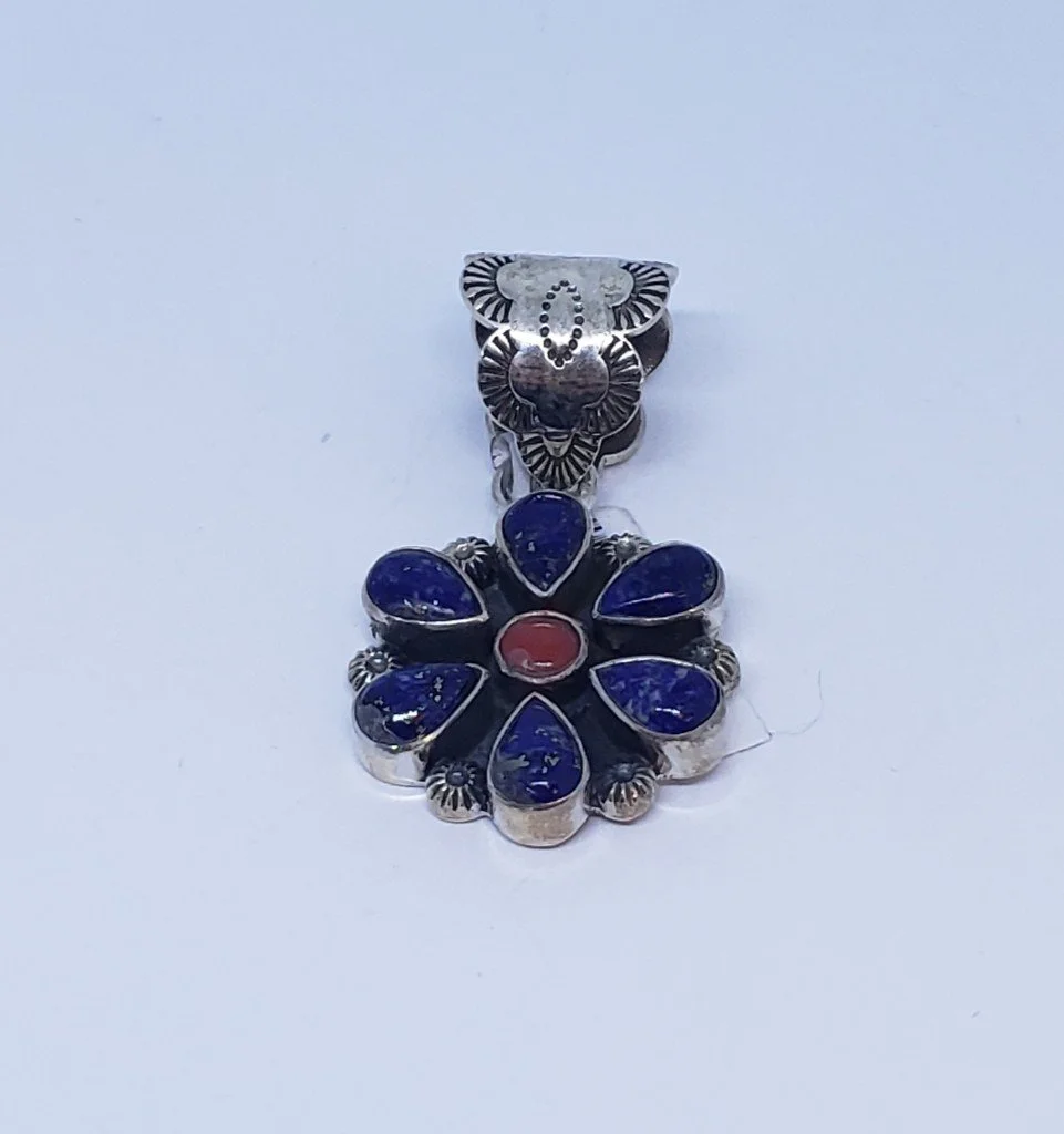 Lapis Pendant with Coral