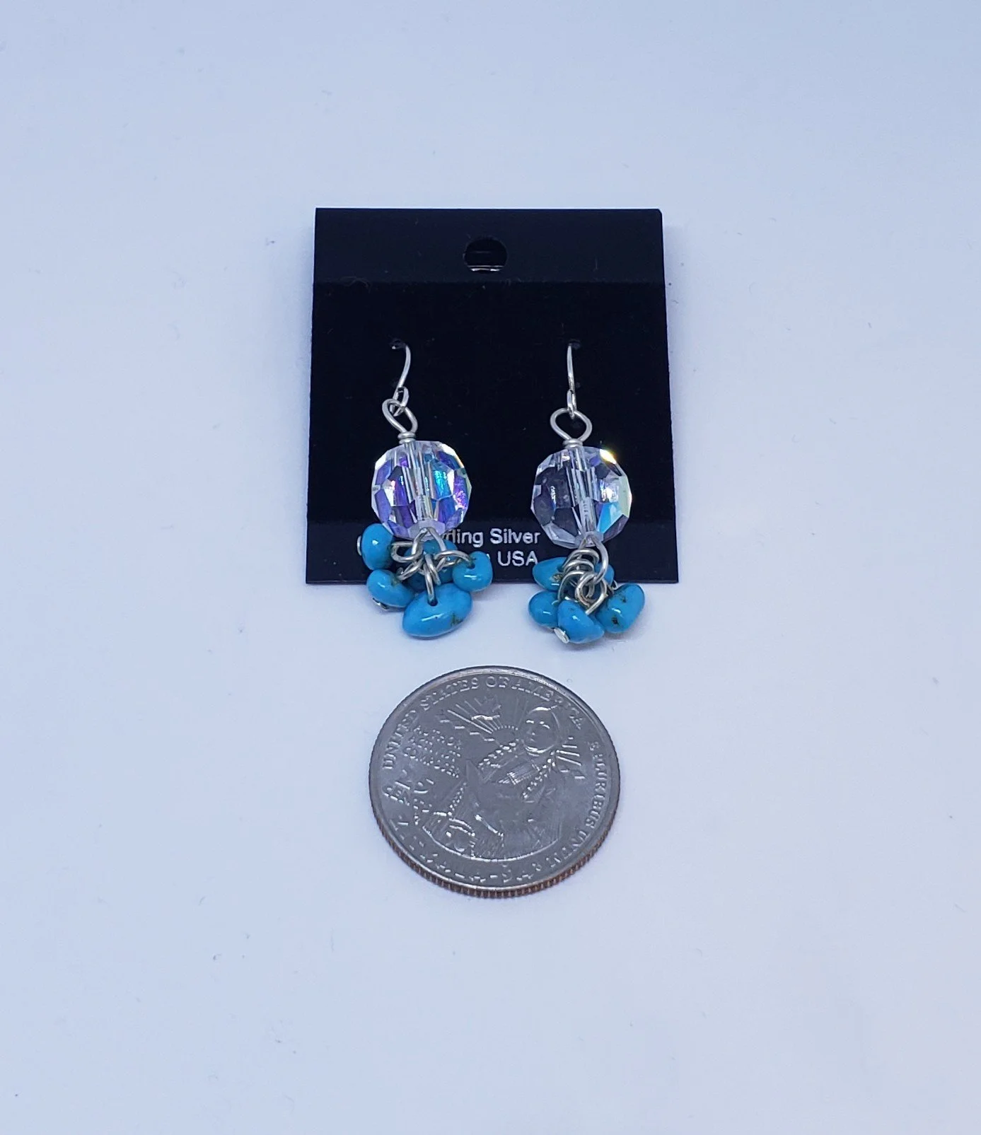 Swarovski Crystal Earrings with Turquoise