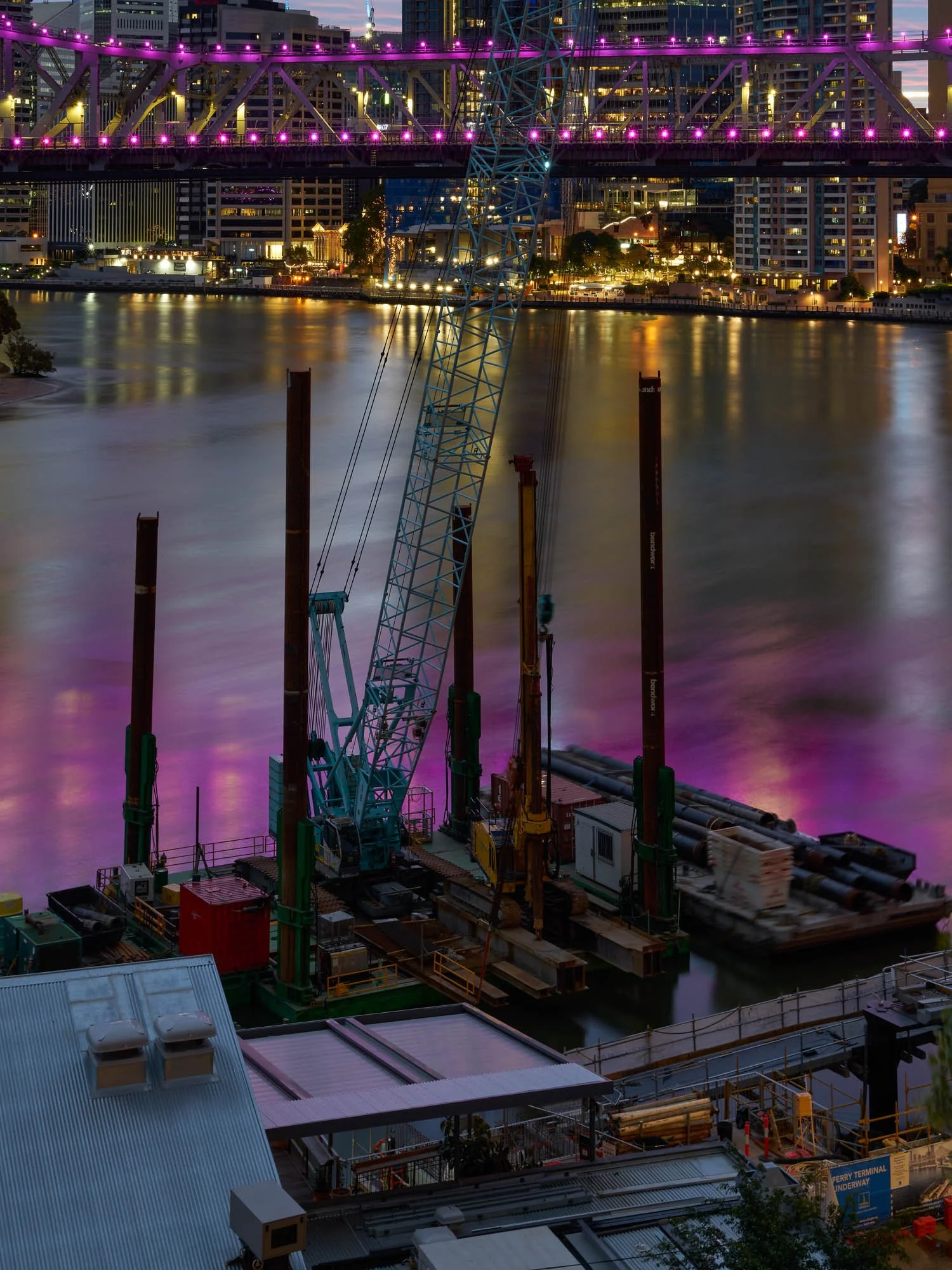 Construction of the Bretts Wharf Ferry Terminal in Brisbane