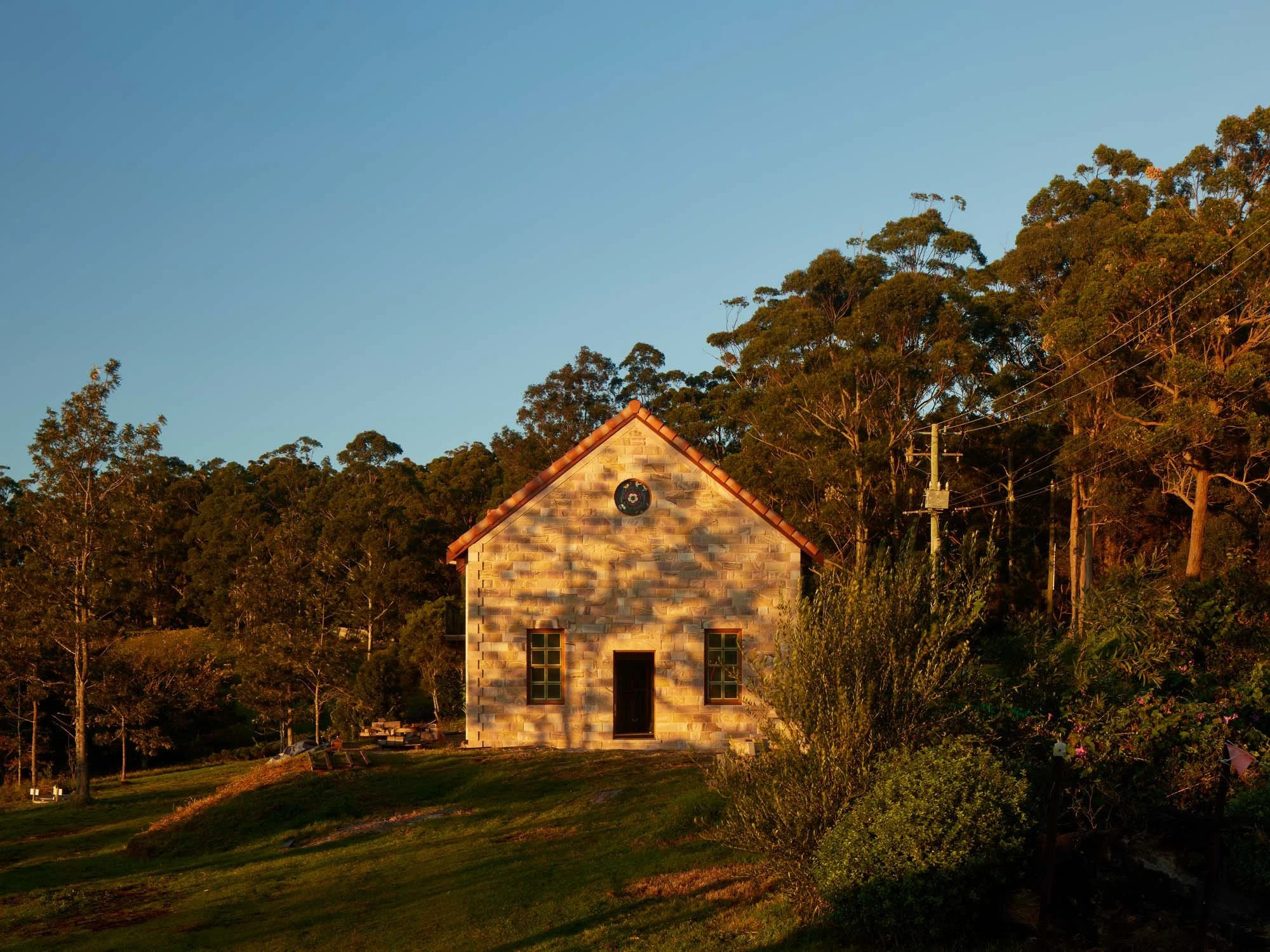 Exterior of Construction Detail of Sandstone Residence in Mount Tamborine