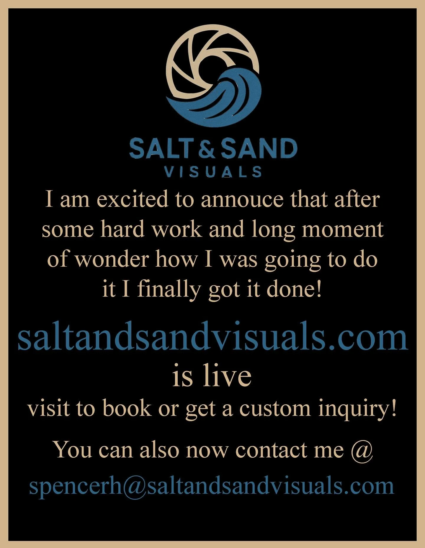 🚨saltandsandvisuals.com🚨 🚨spencerh@saltandsandvisuals.com🚨
🚨The site is up!! I have been working hard to get it completed! You can now purchase bundle&rsquo;s straight through the website and get custom inquiry&rsquo;s! While I am still availabl