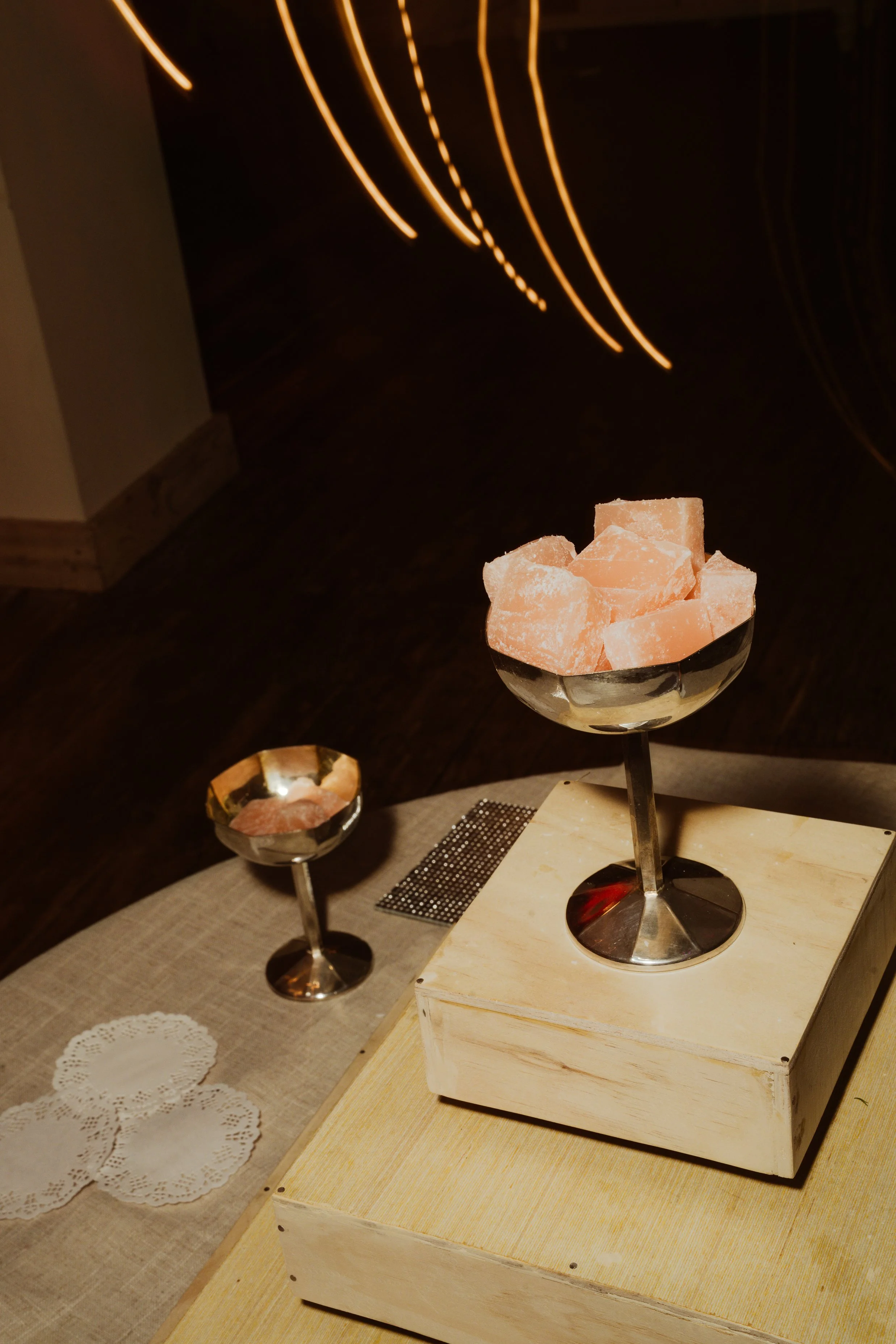 Turkish delights on custom fabricated wood pyramid