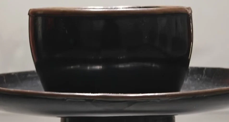 宋元 黑漆盞托